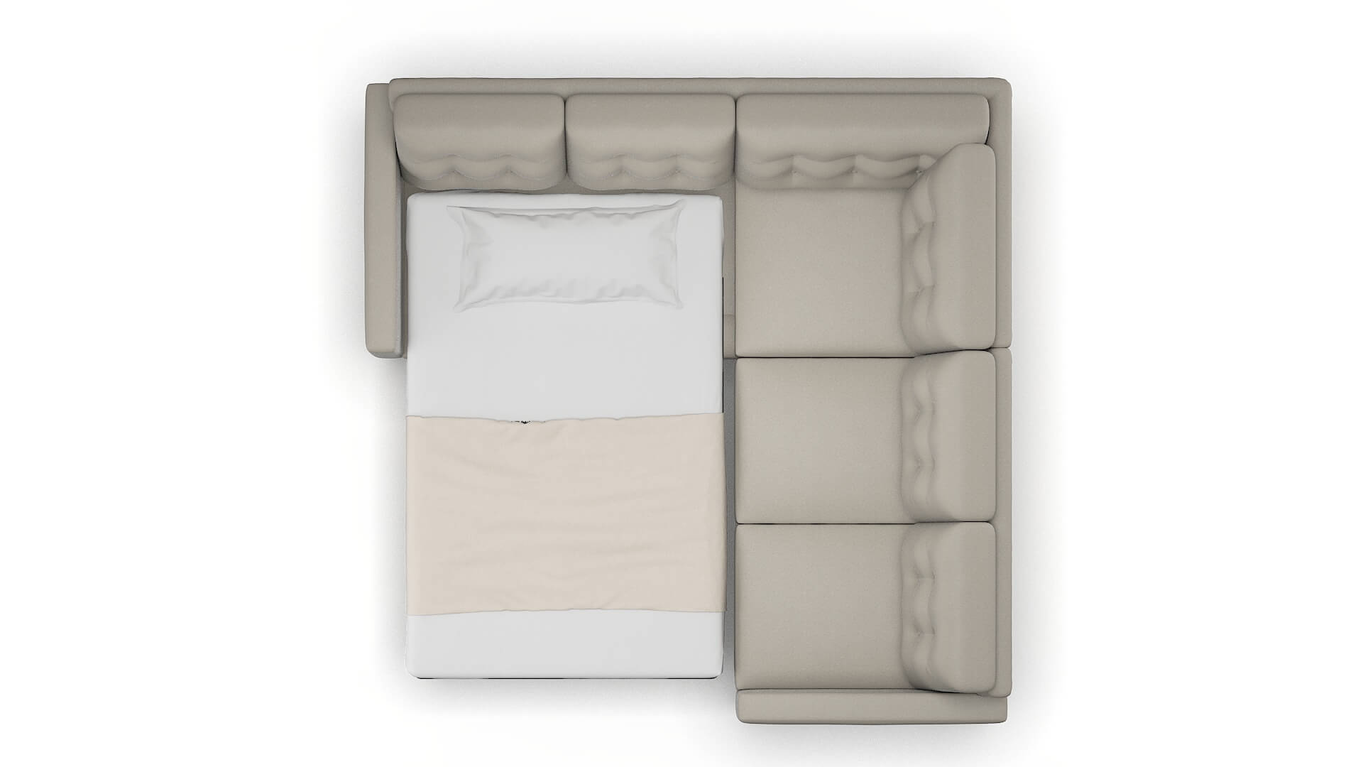 Turin Oscar Silver Sectional Sleeper Espresso legs 3