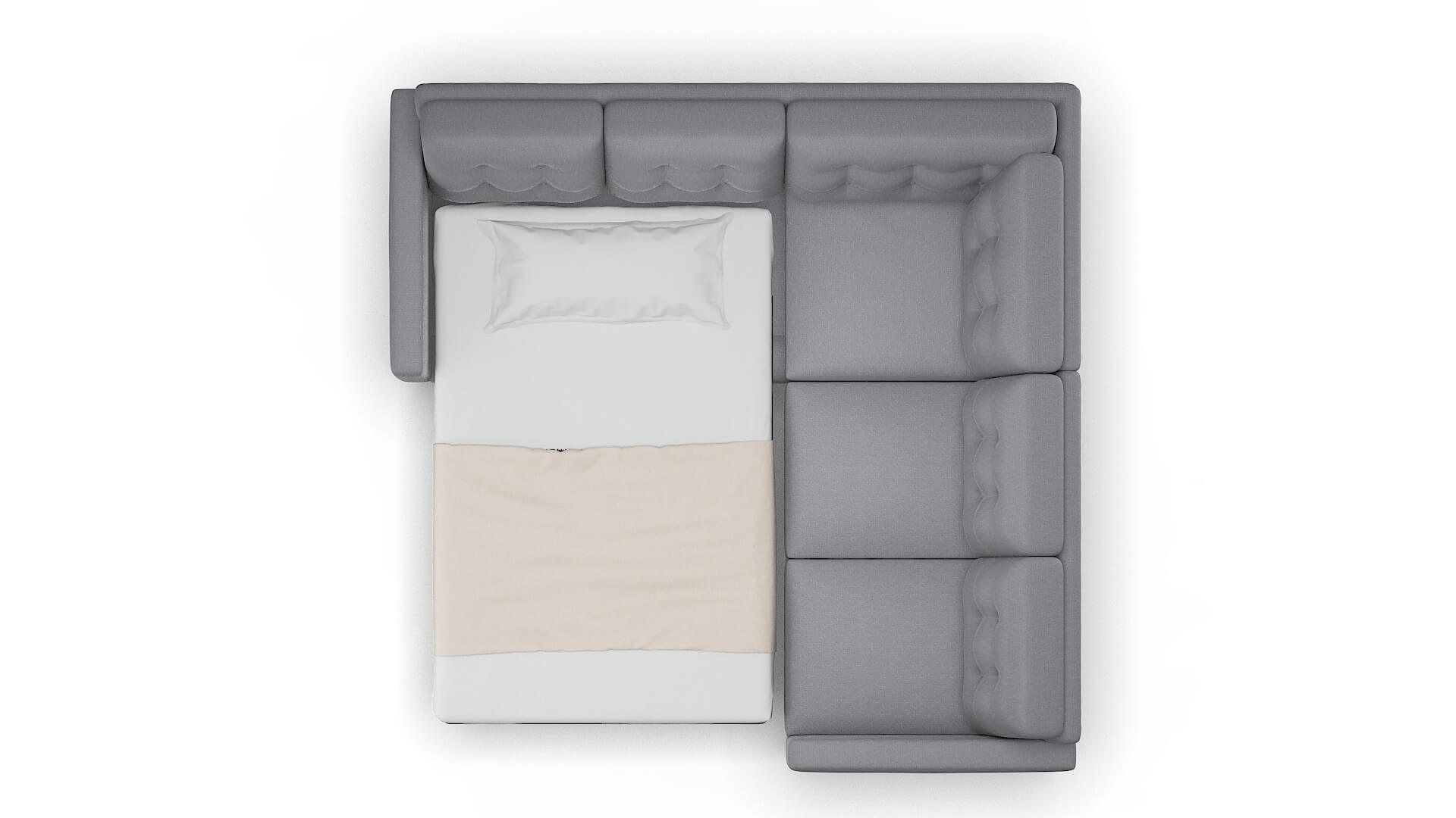 Turin Parker Ash Sectional Sleeper Espresso legs 3