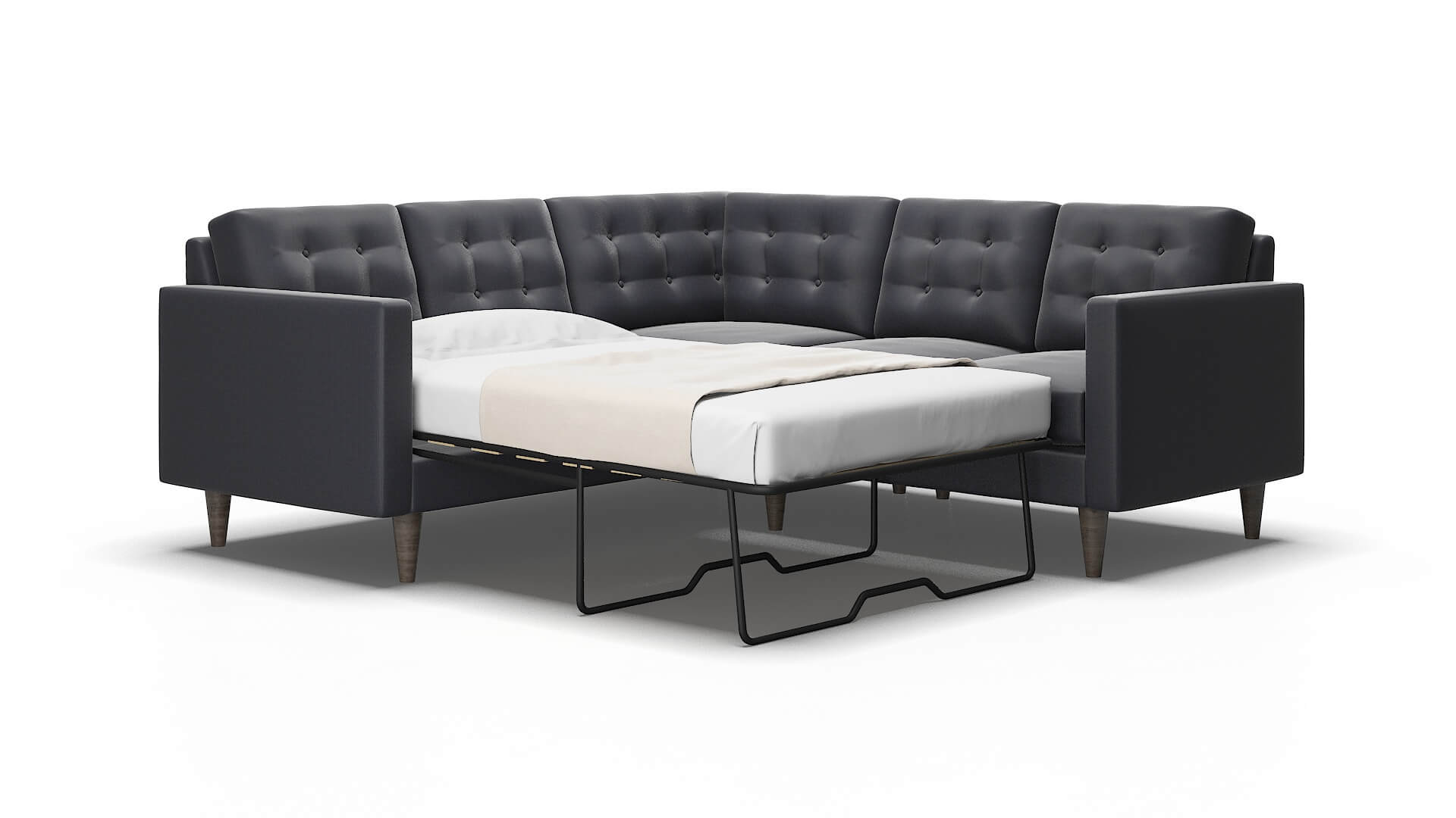 Turin Parker midnight Sectional sleeper Espresso Legs  2