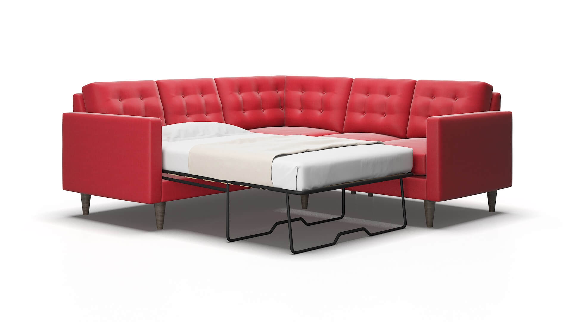 Turin Pauline Ruby Sectional Sleeper Espresso legs 2
