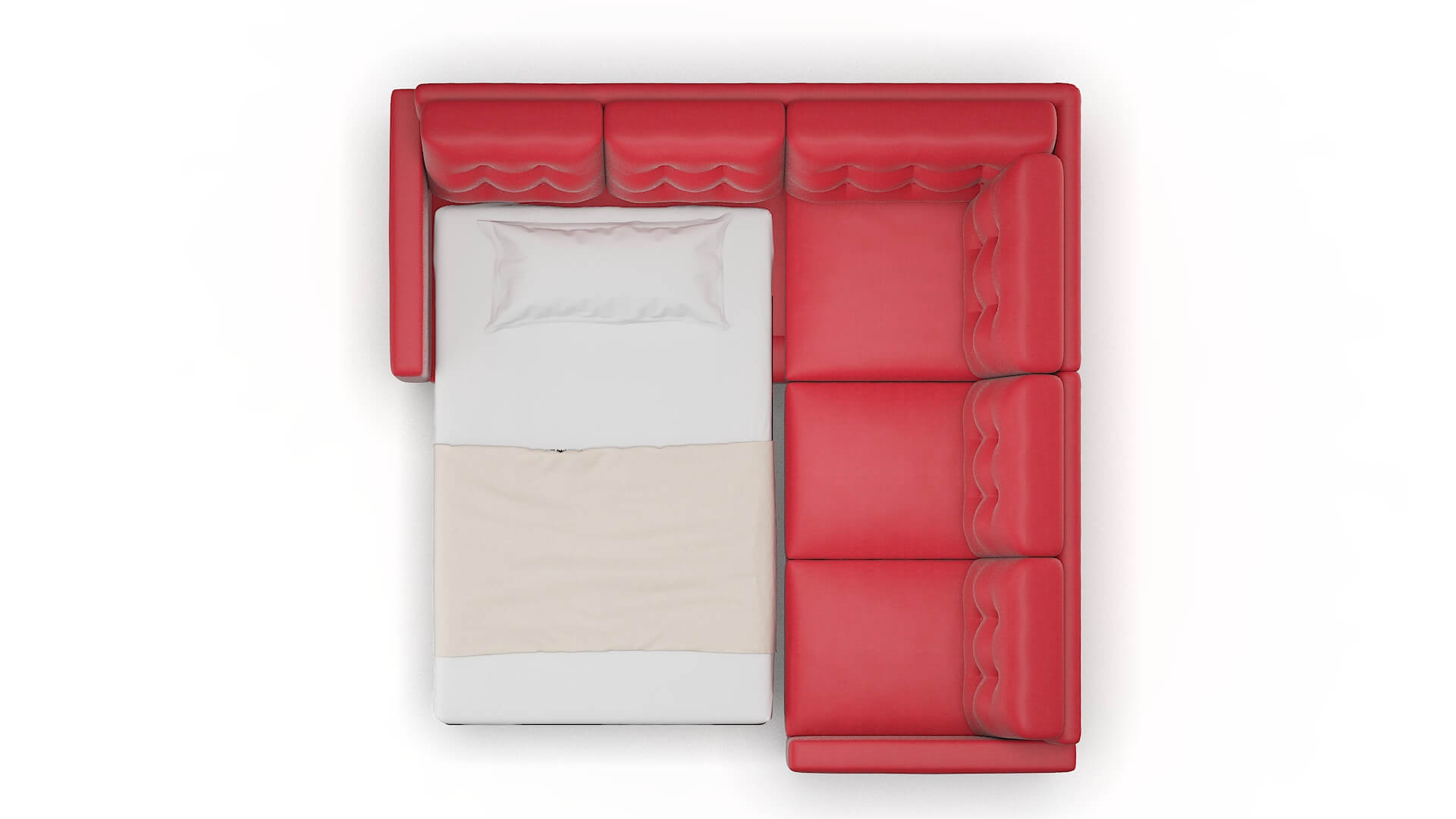 Turin Pauline Ruby Sectional Sleeper Espresso legs 3