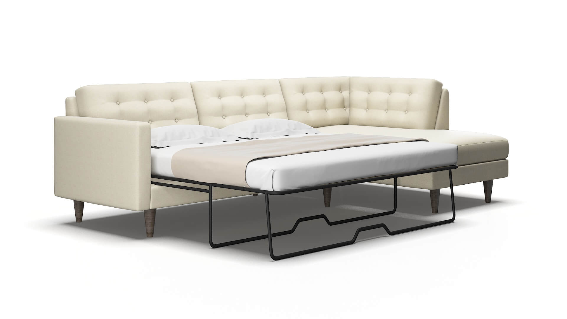 Turin Phoenix ivory Panel sleeper Espresso Legs  2