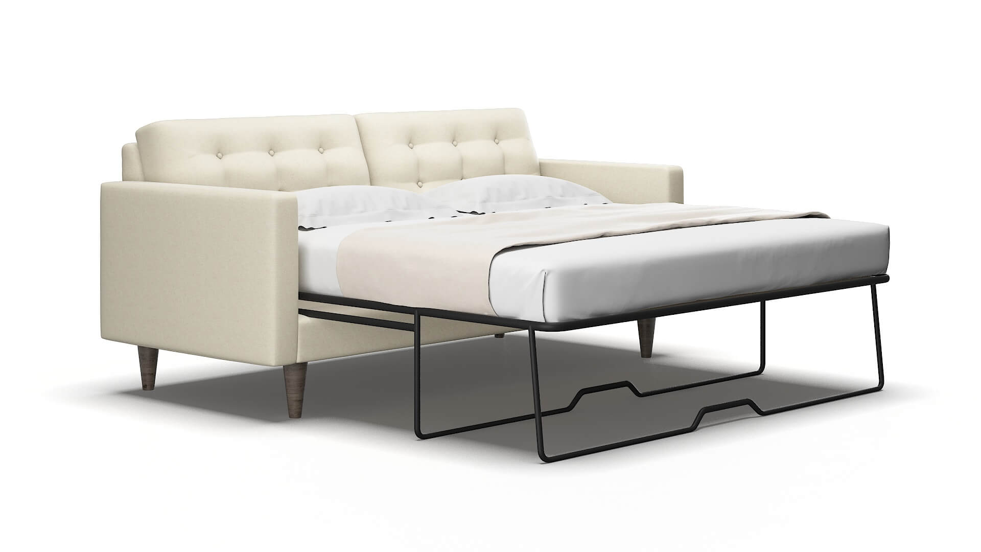 Turin Phoenix ivory Sofa sleeper Espresso Legs  2