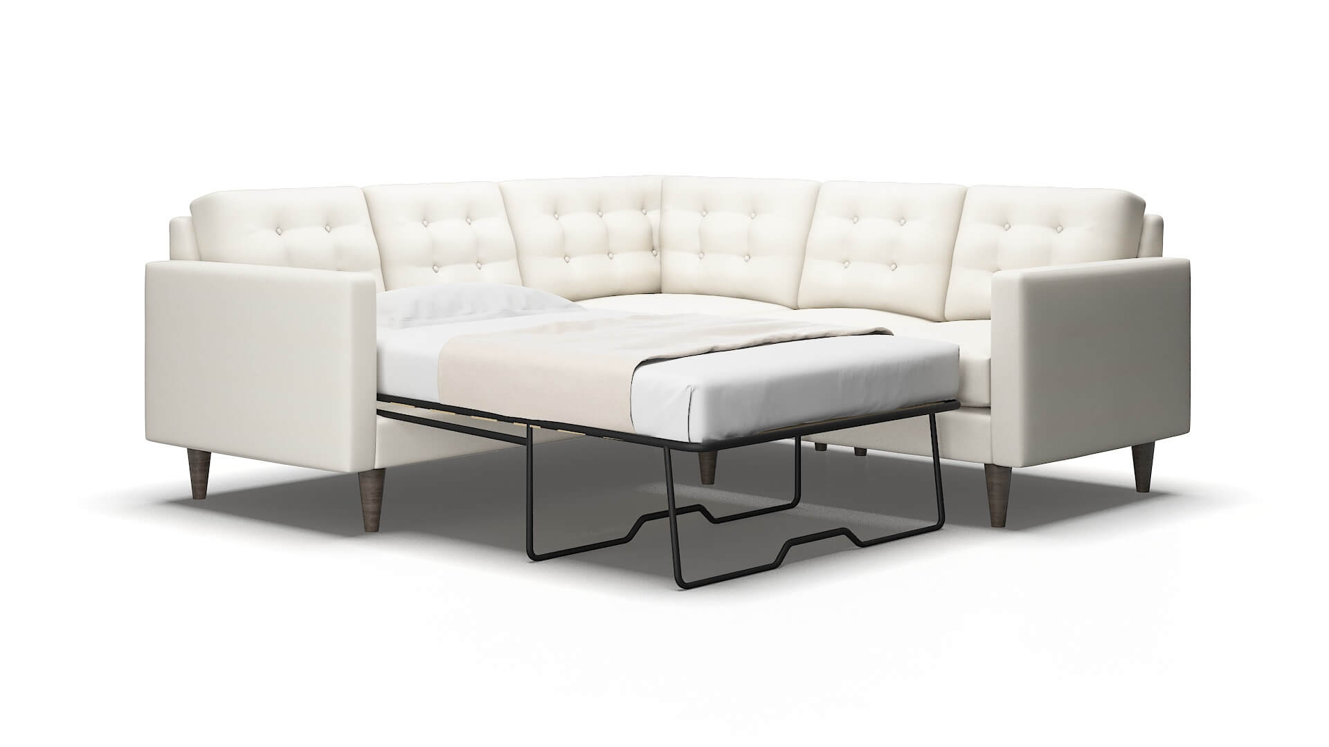 Turin R_prize Cream Sectional Sleeper Espresso legs 2