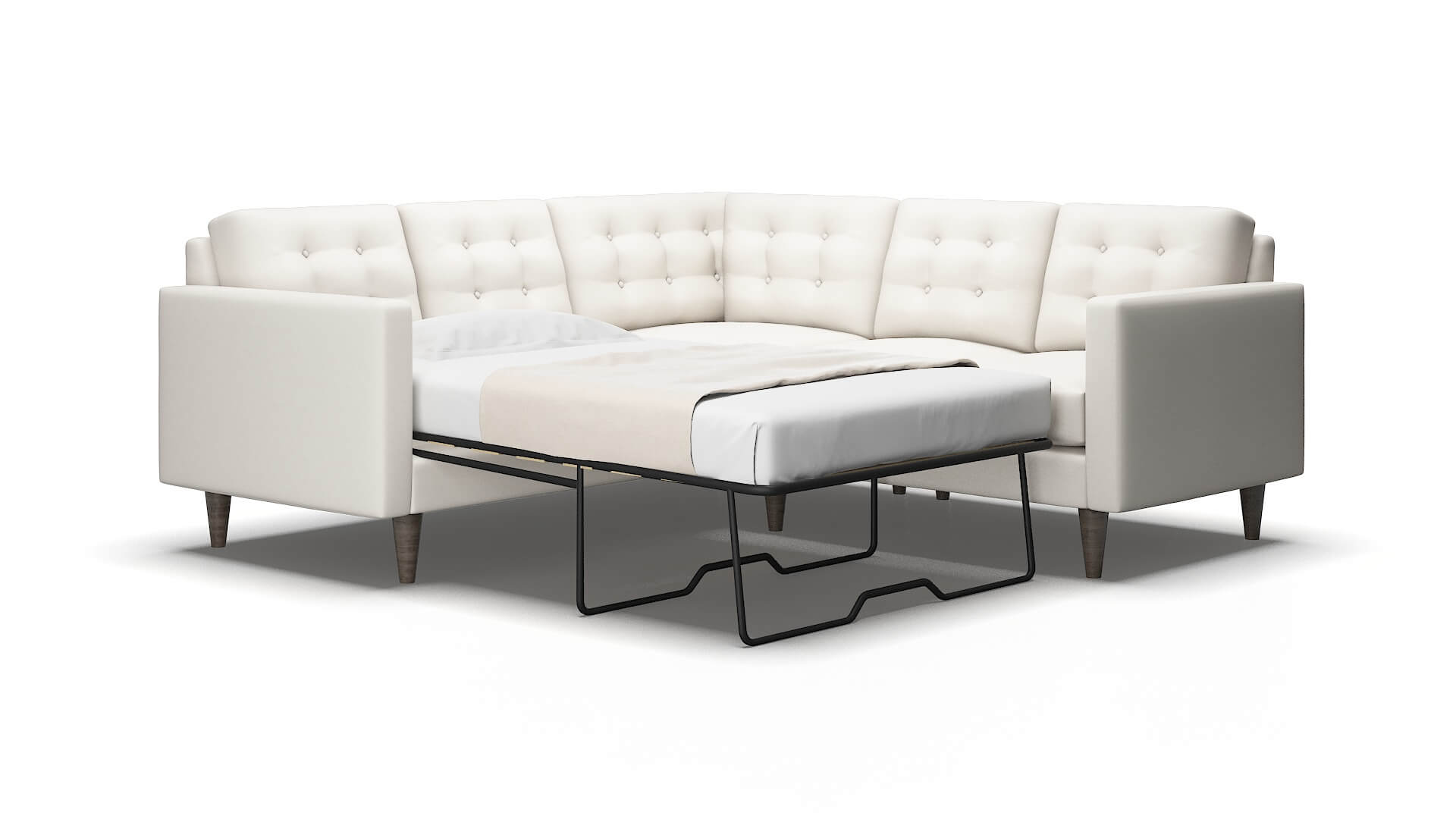 Turin Redondo Pearl Sectional Sleeper Espresso legs 2
