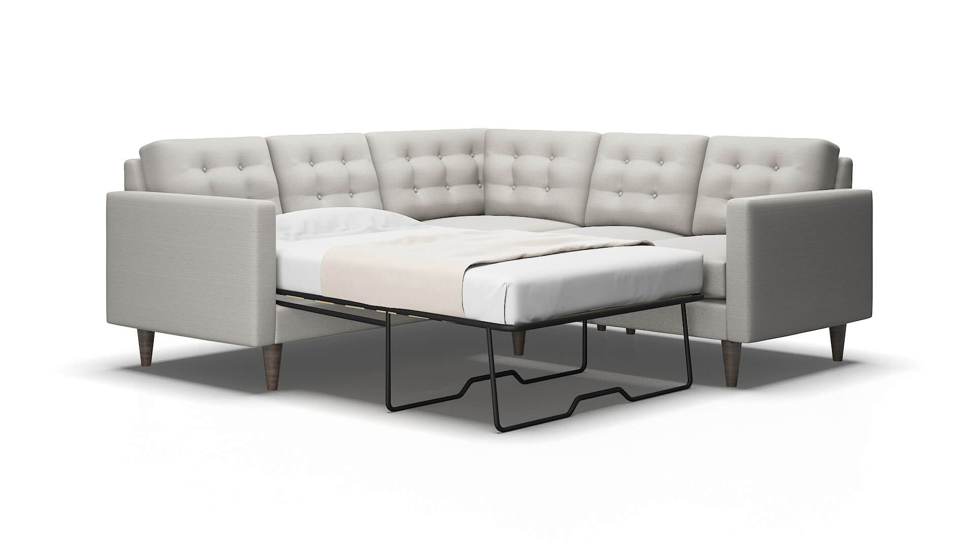 Turin Redondo stone Sectional sleeper Espresso Legs  2