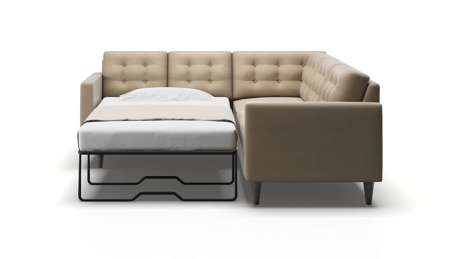 Turin Rocket Cappuccino Sectional Sleeper Espresso legs 1