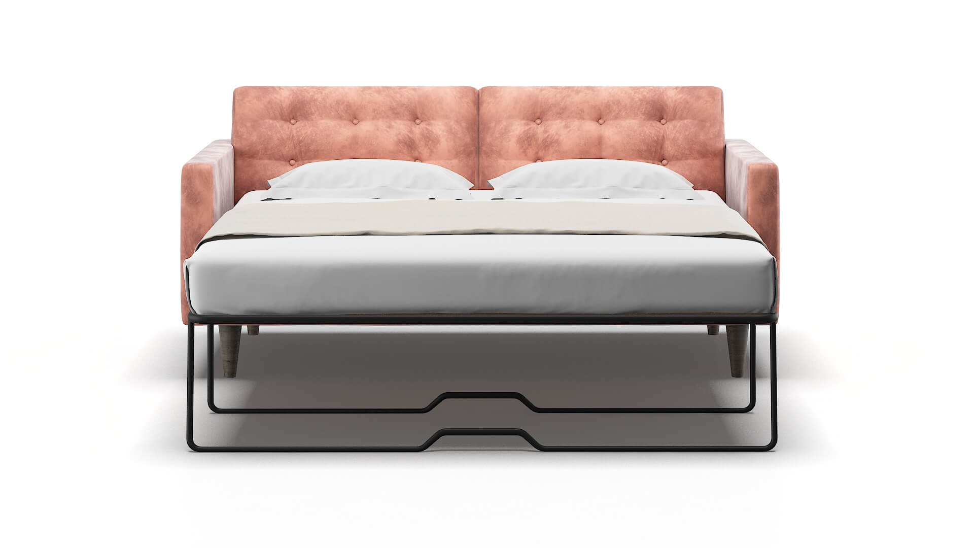 Turin Royale Blush Sofa Sleeper Espresso legs 1
