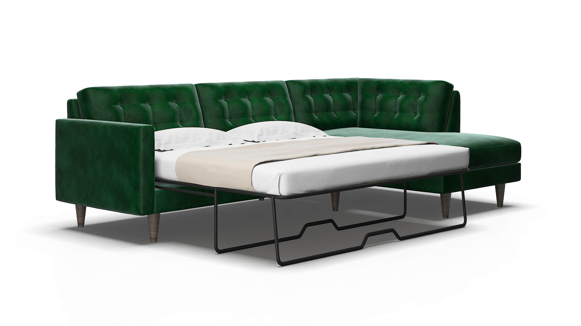 Turin Royale evergreen Panel sleeper Espresso Legs  2