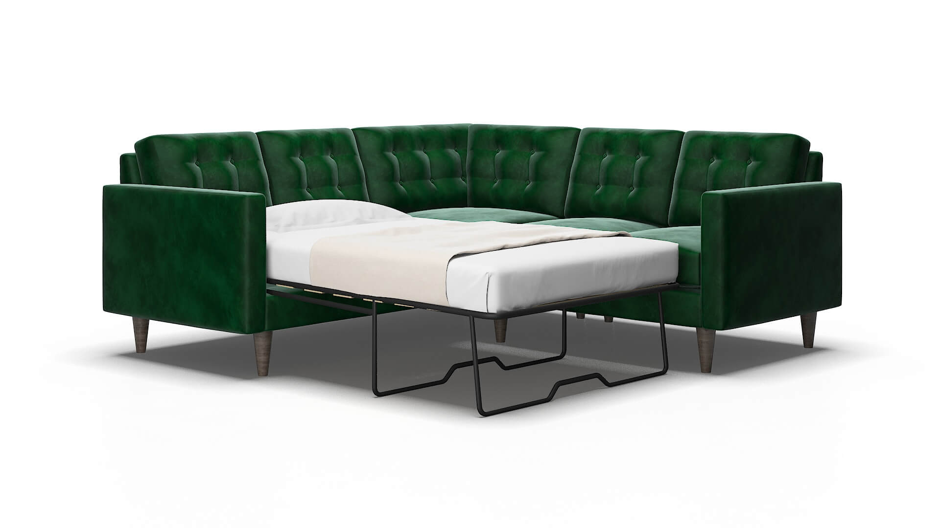 Turin Royale evergreen Sectional sleeper Espresso Legs  2