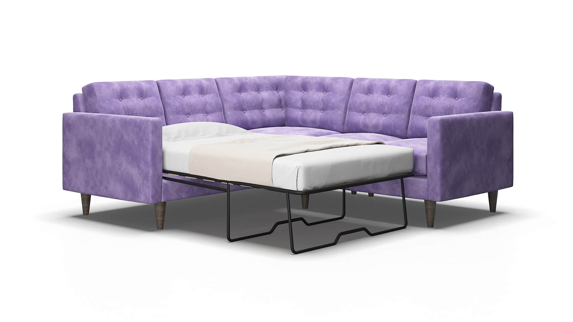 Turin Royale lavender Sectional sleeper Espresso Legs  2