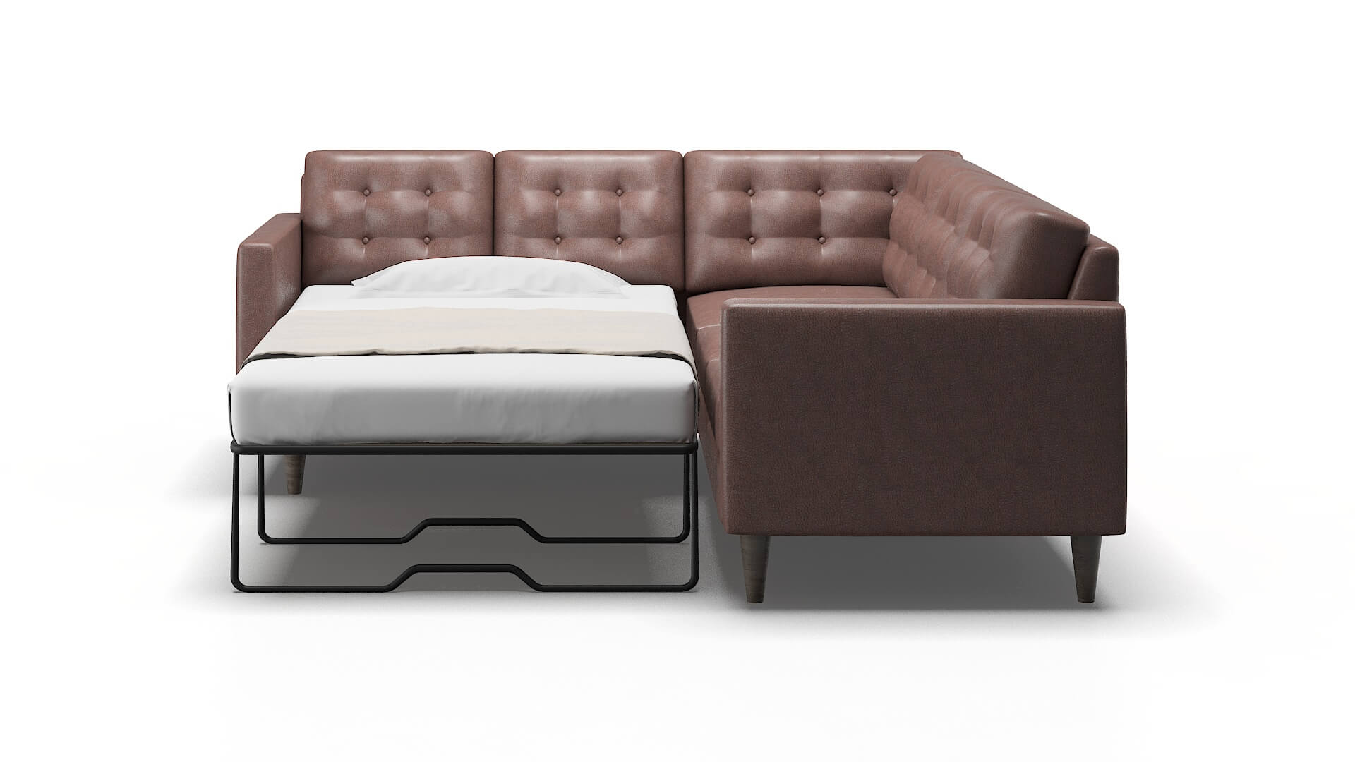 Turin Royale Mocha Sectional Sleeper Espresso legs 1