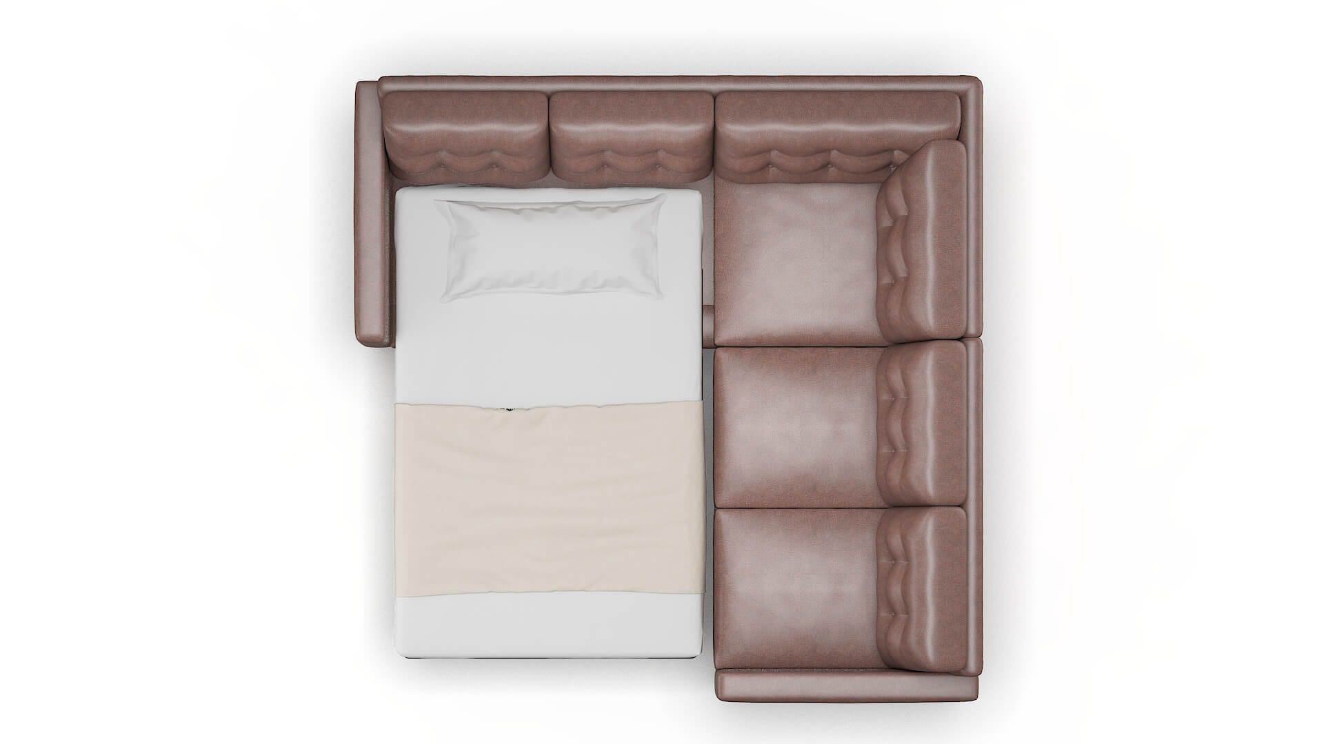 Turin Royale Mocha Sectional Sleeper Espresso legs 3
