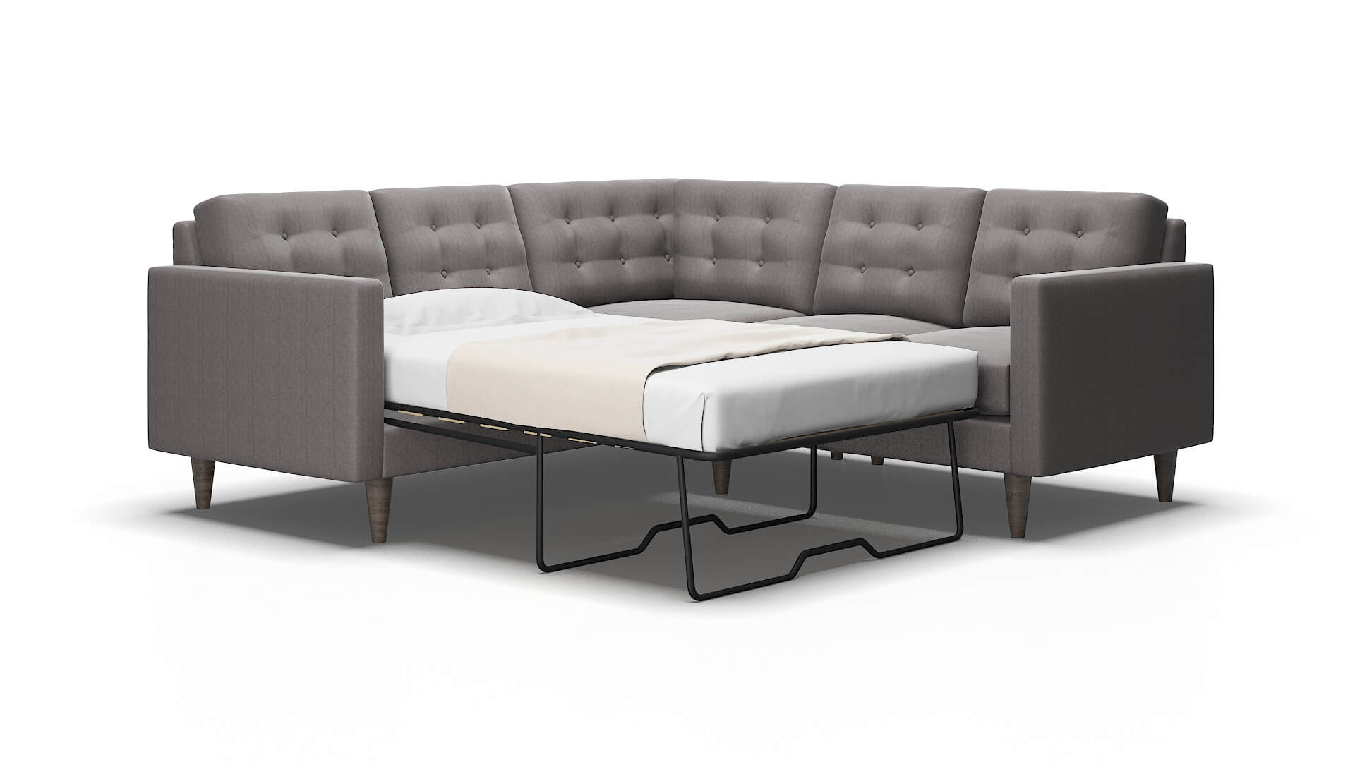 Turin Sasha granite Sectional sleeper Espresso Legs  2