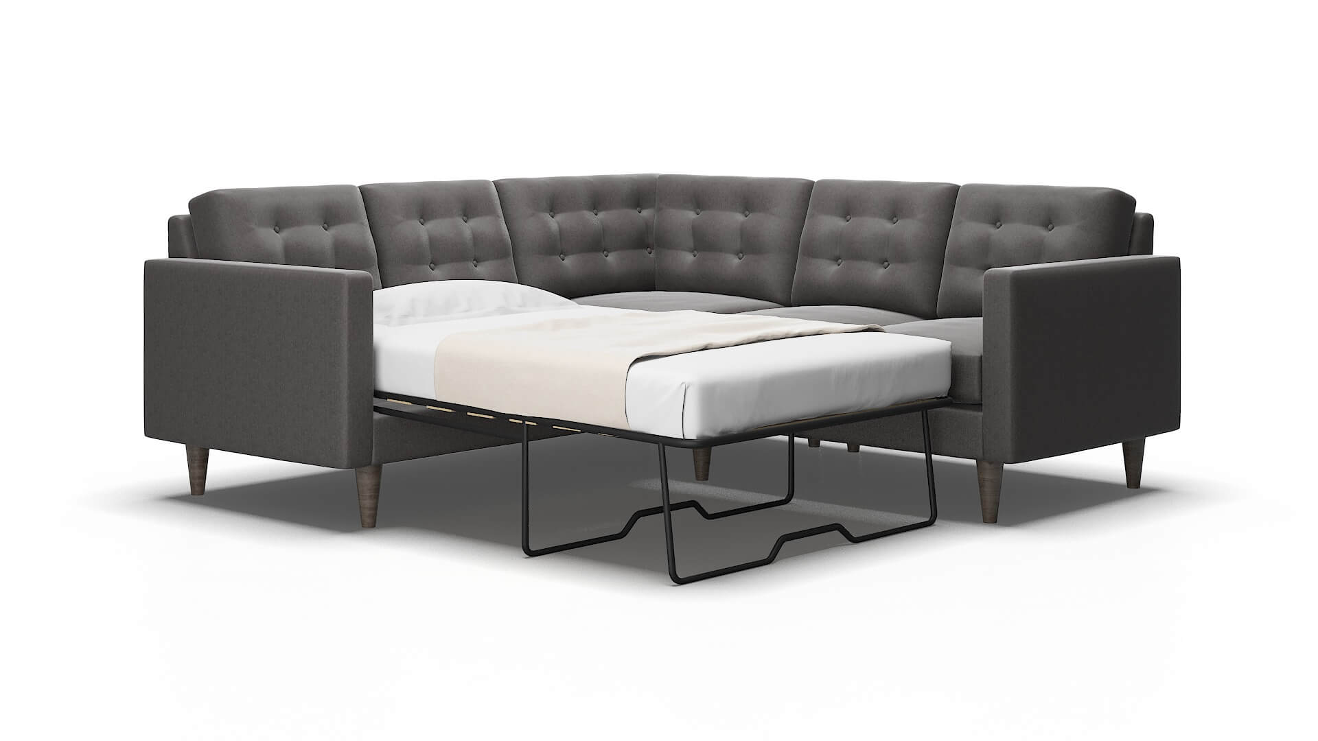 Turin Sasha grey Sectional sleeper Espresso Legs  2