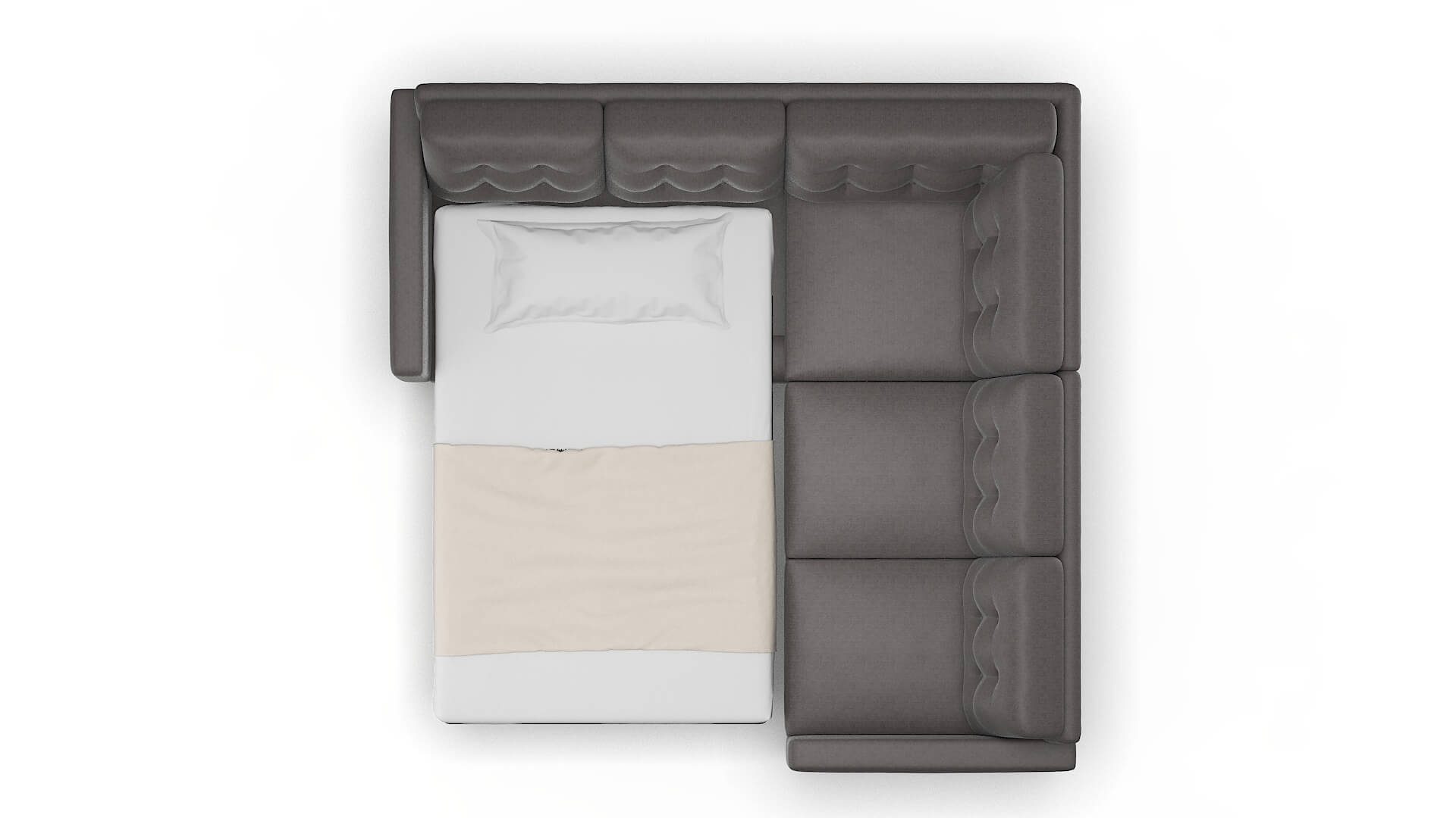 Turin Sasha Grey Sectional Sleeper Espresso legs 3