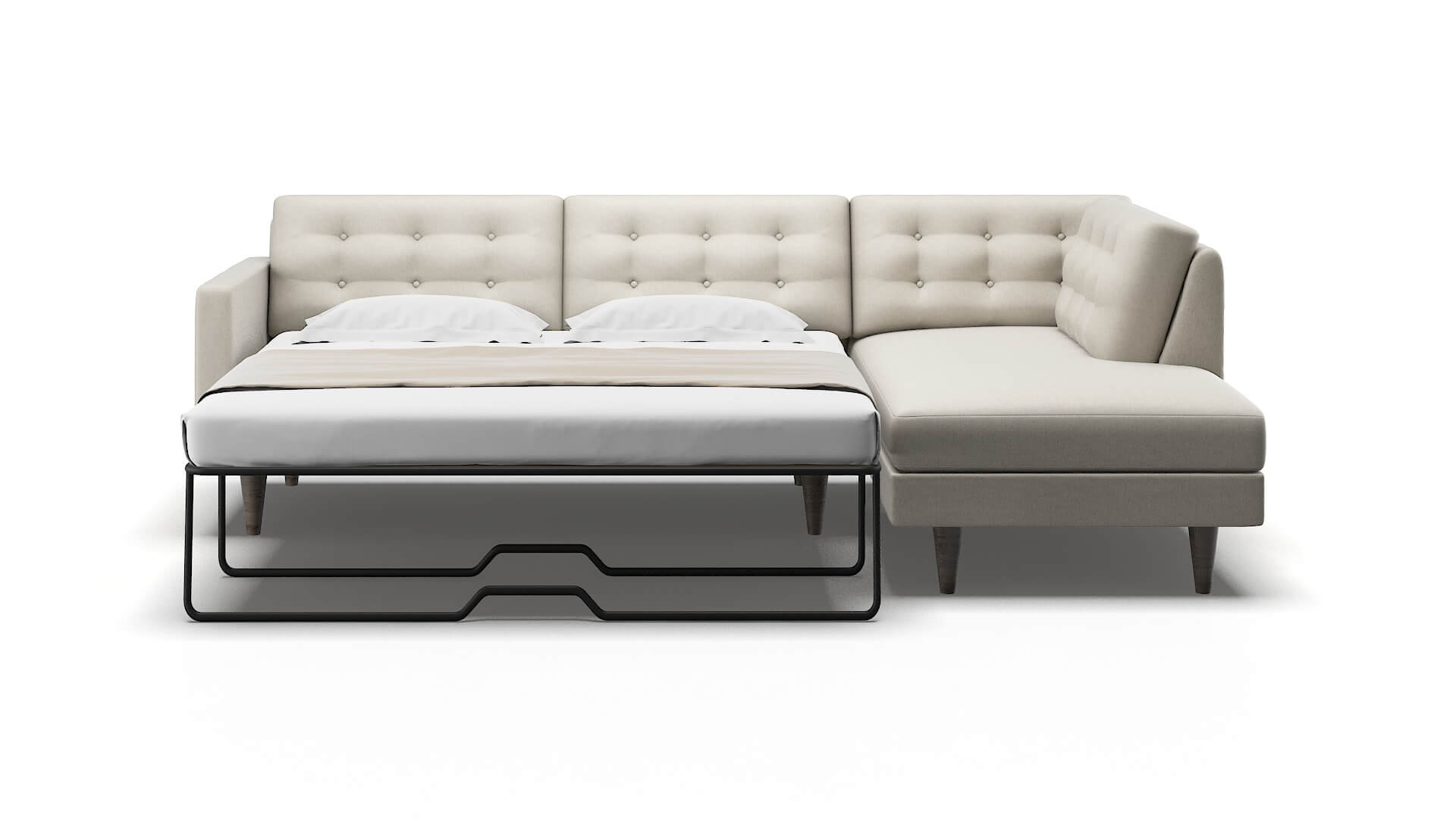 Turin Sasha Linen Panel Sleeper Espresso legs 1