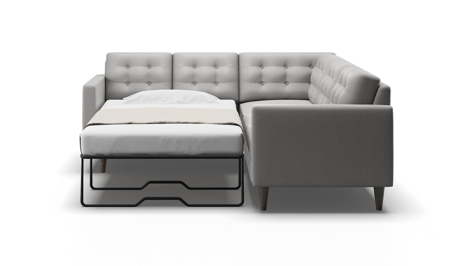 Turin Sasha Silver Sectional Sleeper Espresso legs 1