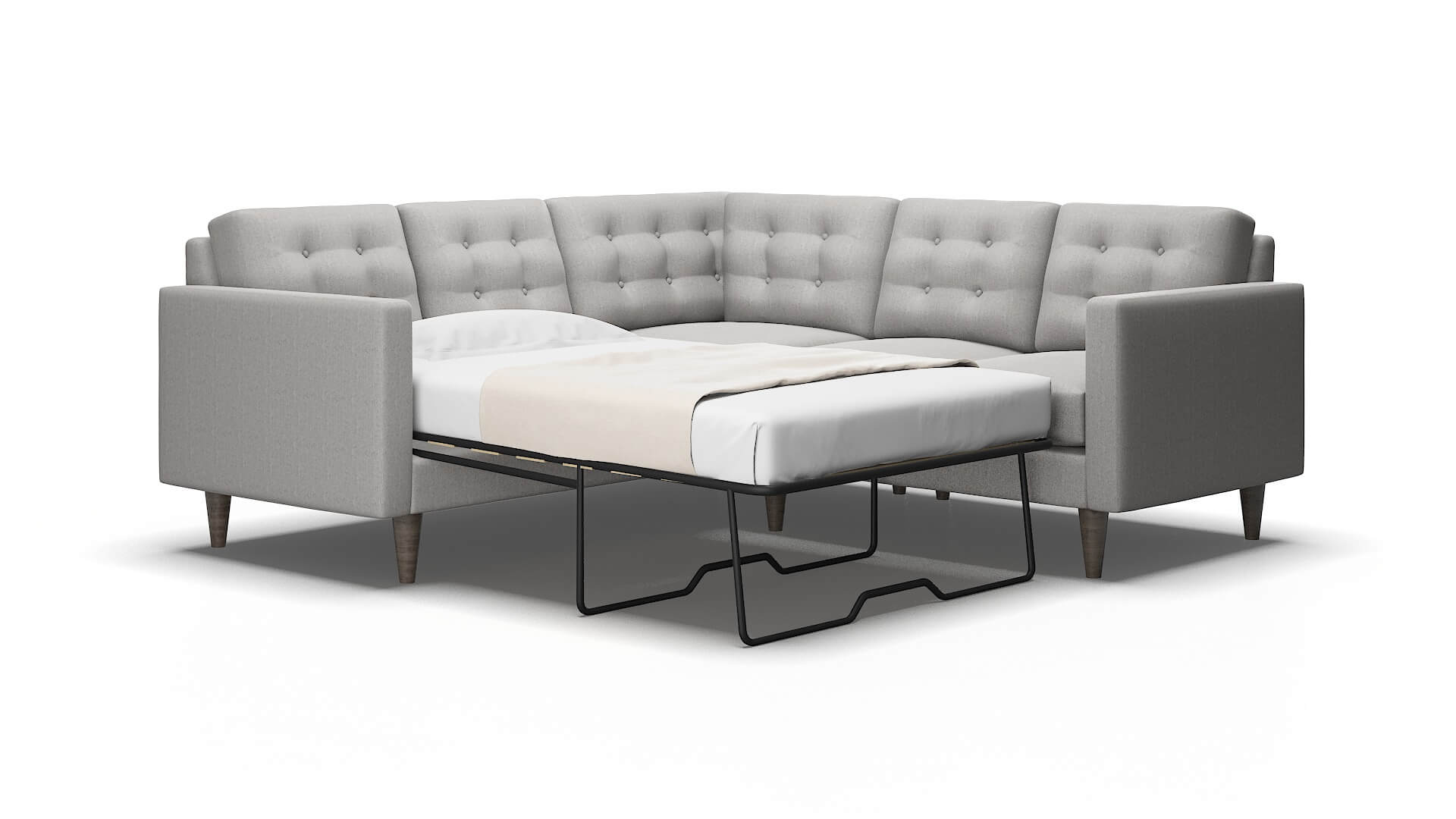 Turin Sasha Silver Sectional Sleeper Espresso legs 2
