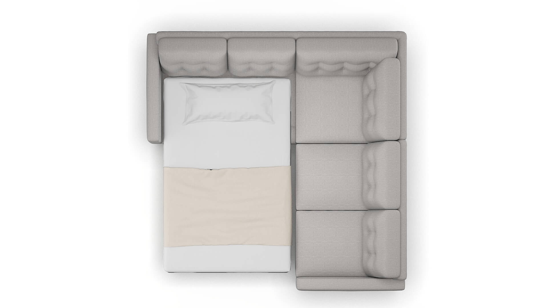 Turin Sasha Silver Sectional Sleeper Espresso legs 3