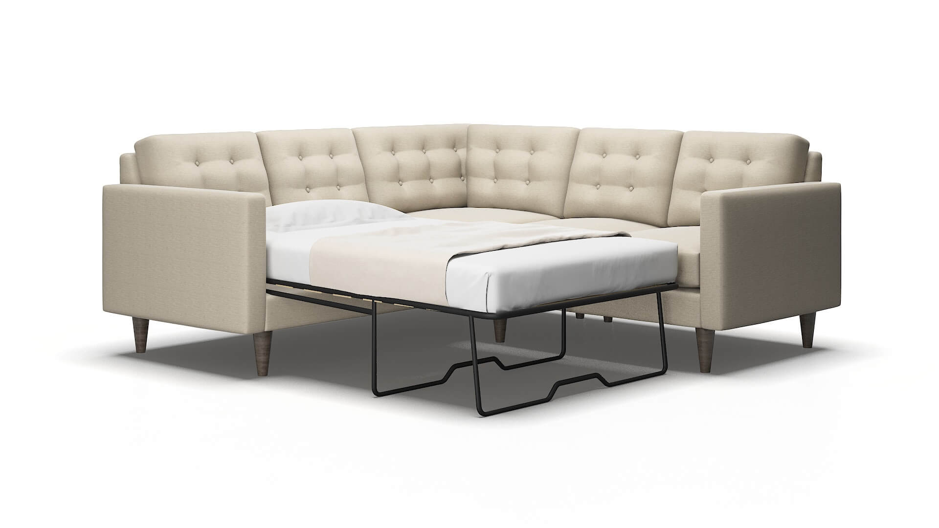 Turin Sosoftness 72 Sectional sleeper Espresso Legs  2