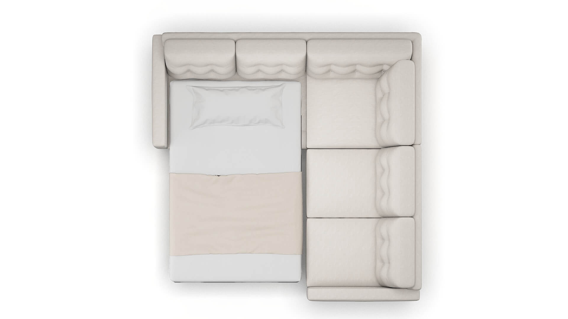 Turin Suave Dove Sectional Sleeper Espresso legs 3