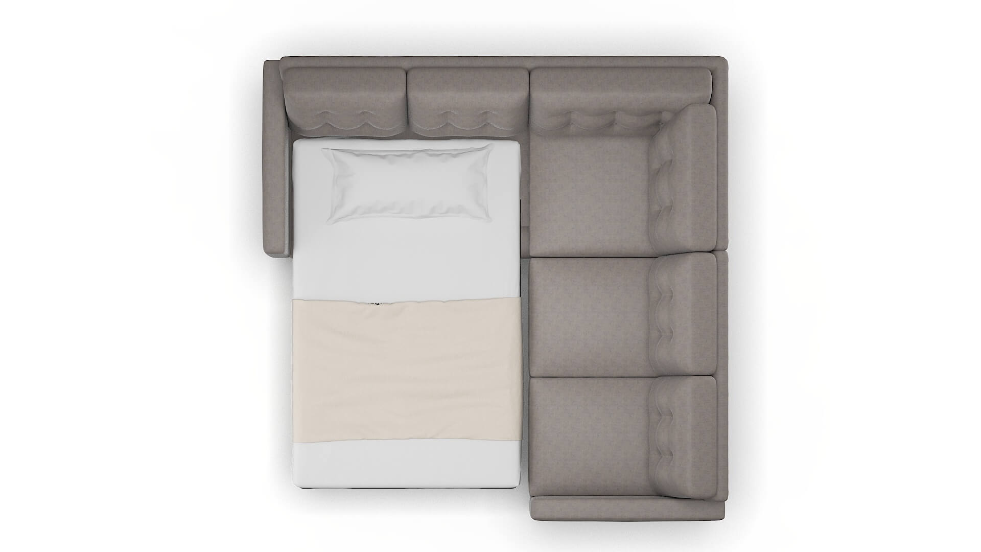 Turin Suave Slate Sectional Sleeper Espresso legs 3