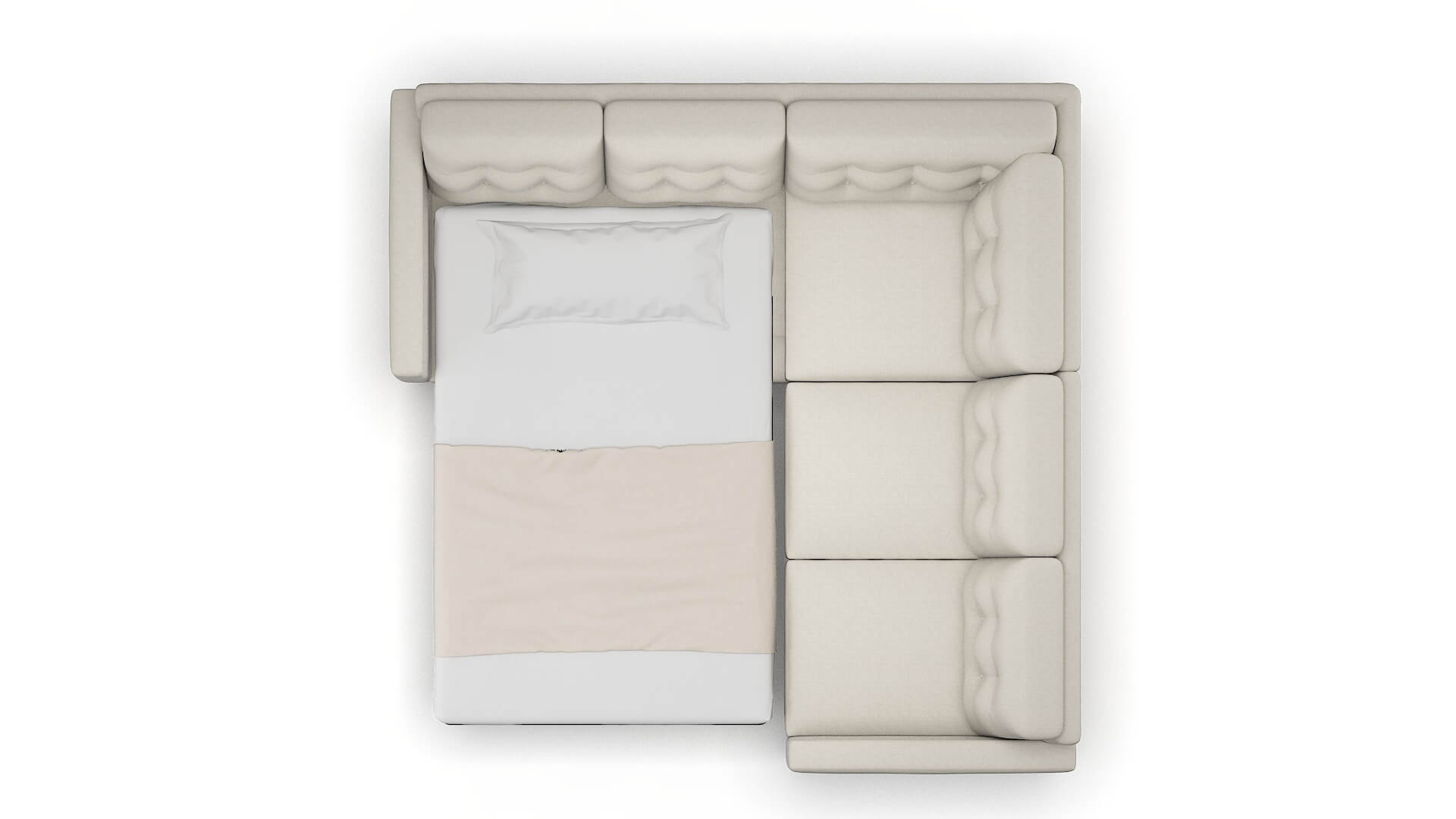 Turin Terrain Natural Sectional Sleeper Espresso legs 3