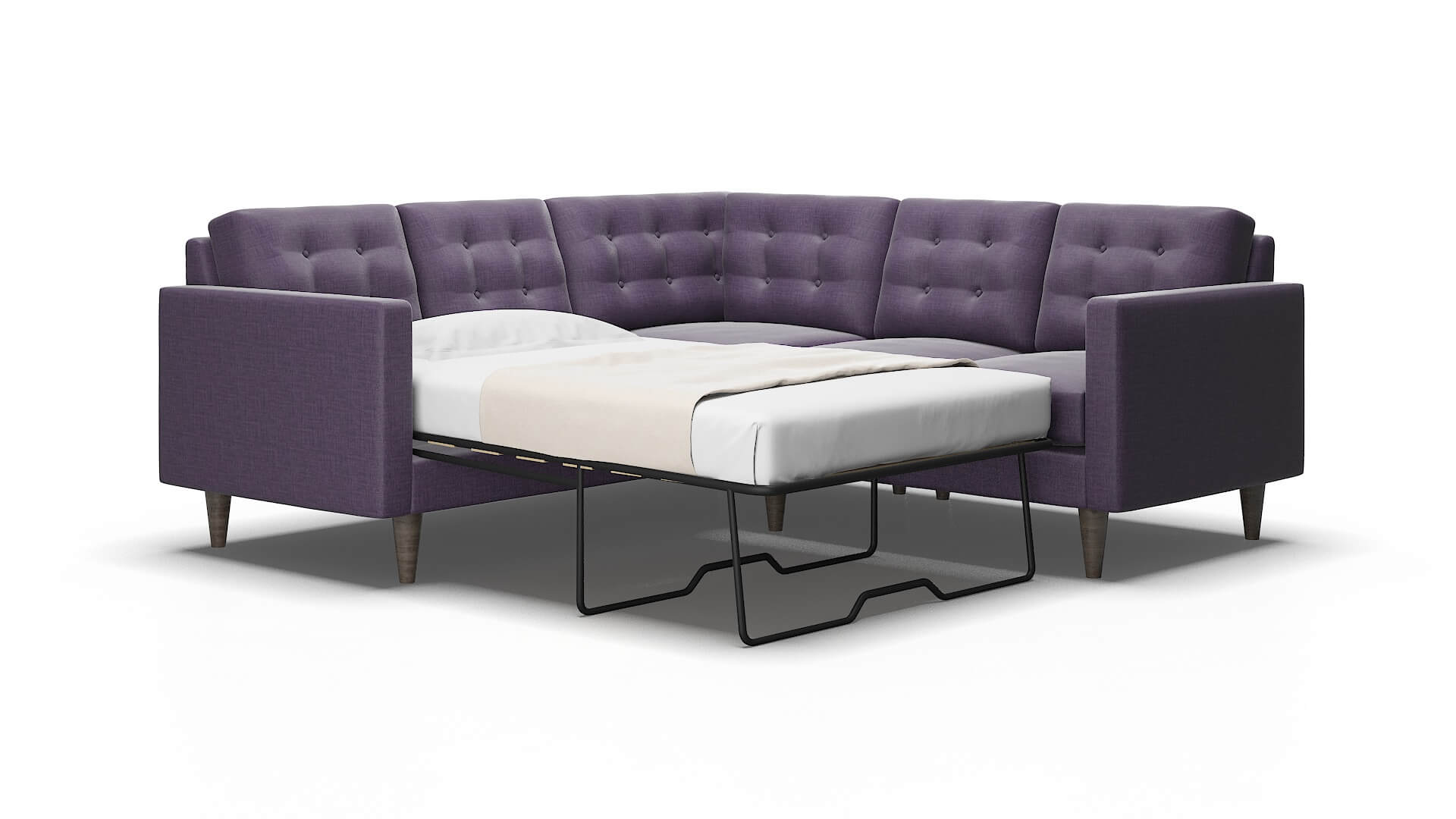 Turin Tess blackberry Sectional sleeper Espresso Legs  2