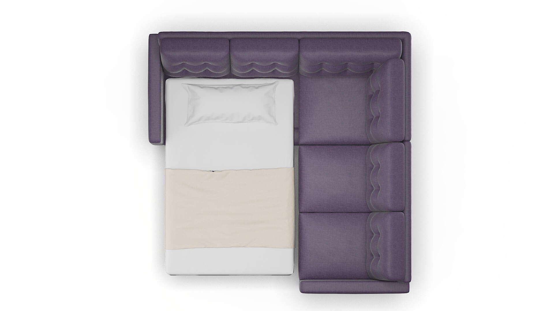 Turin Tess Blackberry Sectional Sleeper Espresso legs 3