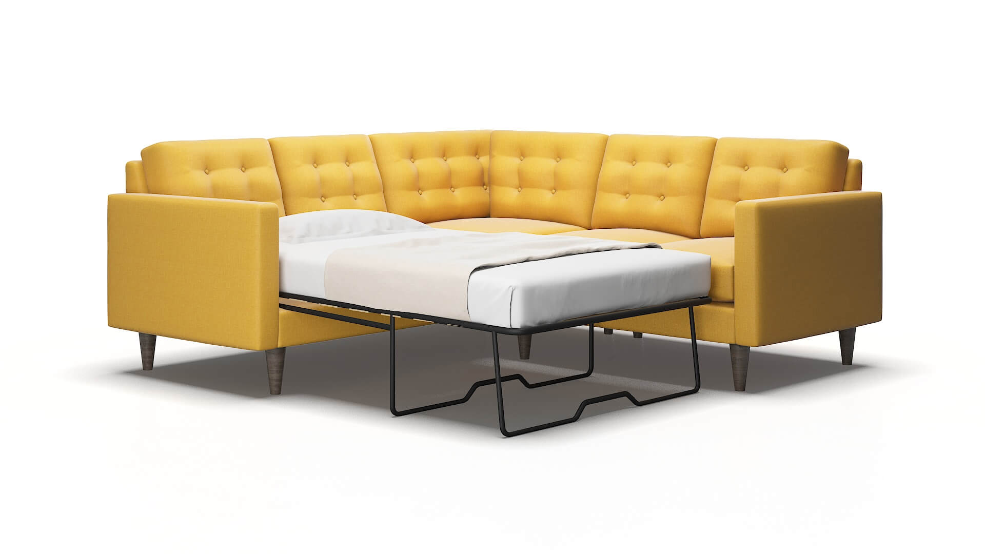 Turin Tess Turmeric Sectional Sleeper Espresso legs 2