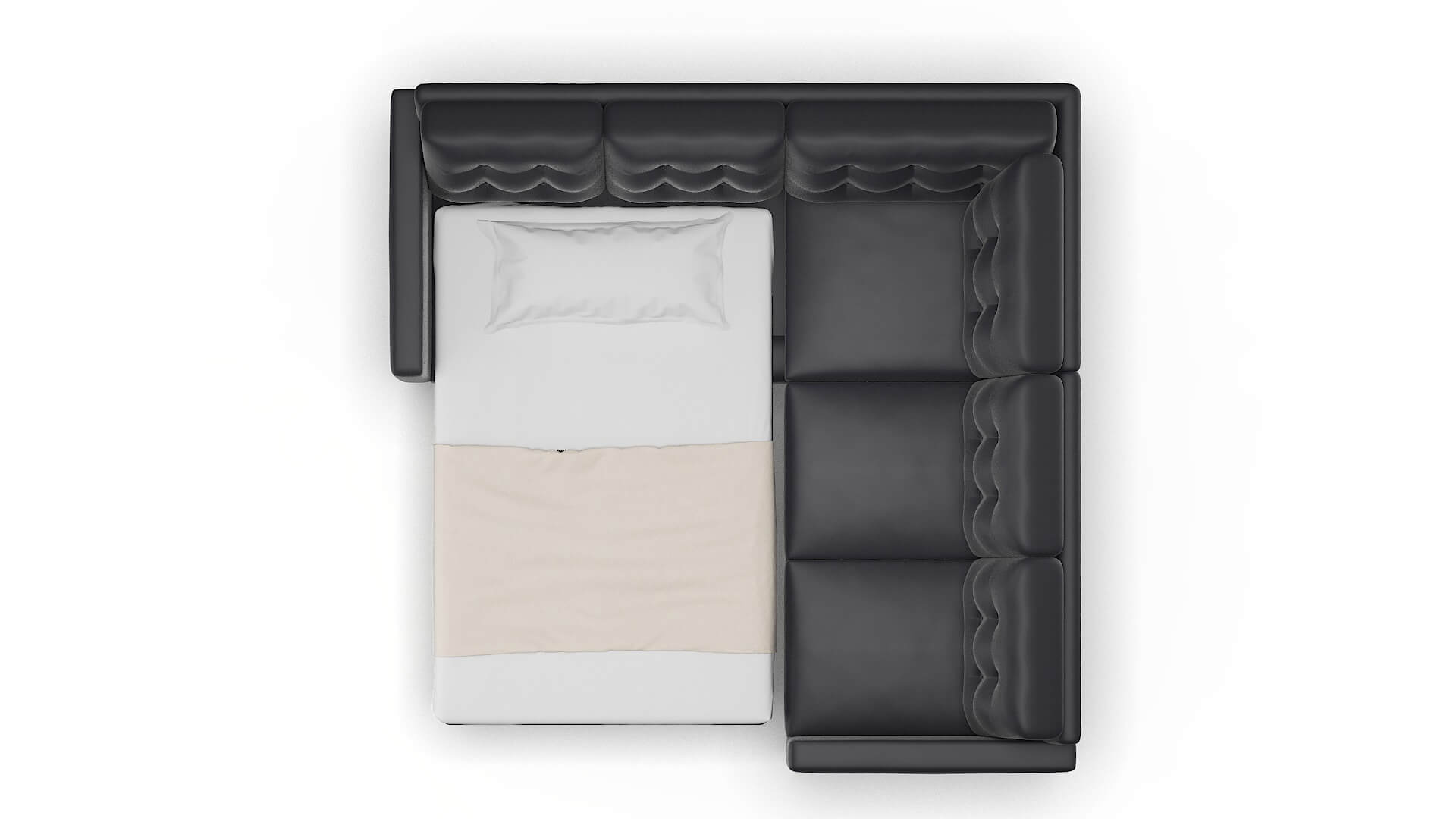 Turin Urban_d Eclipse Sectional Sleeper Espresso legs 3