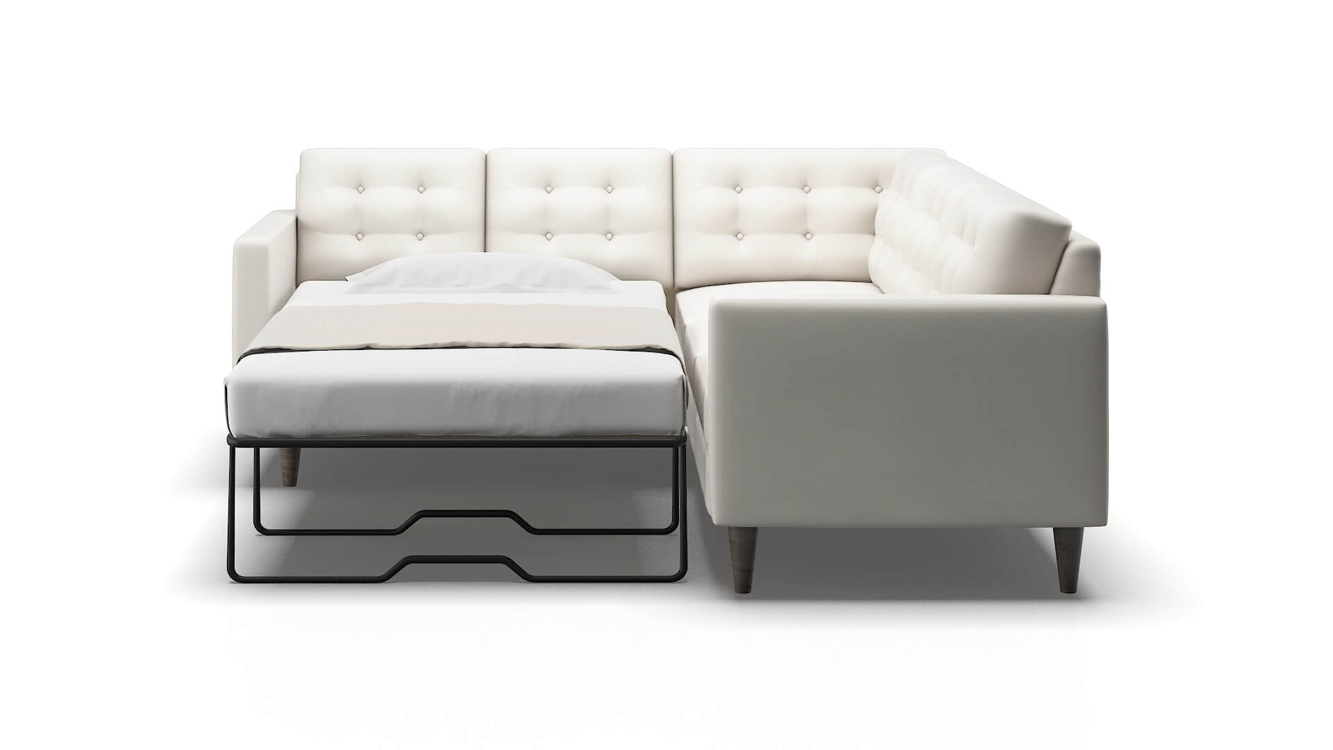 Turin Venice Eggshell Sectional Sleeper Espresso legs 1
