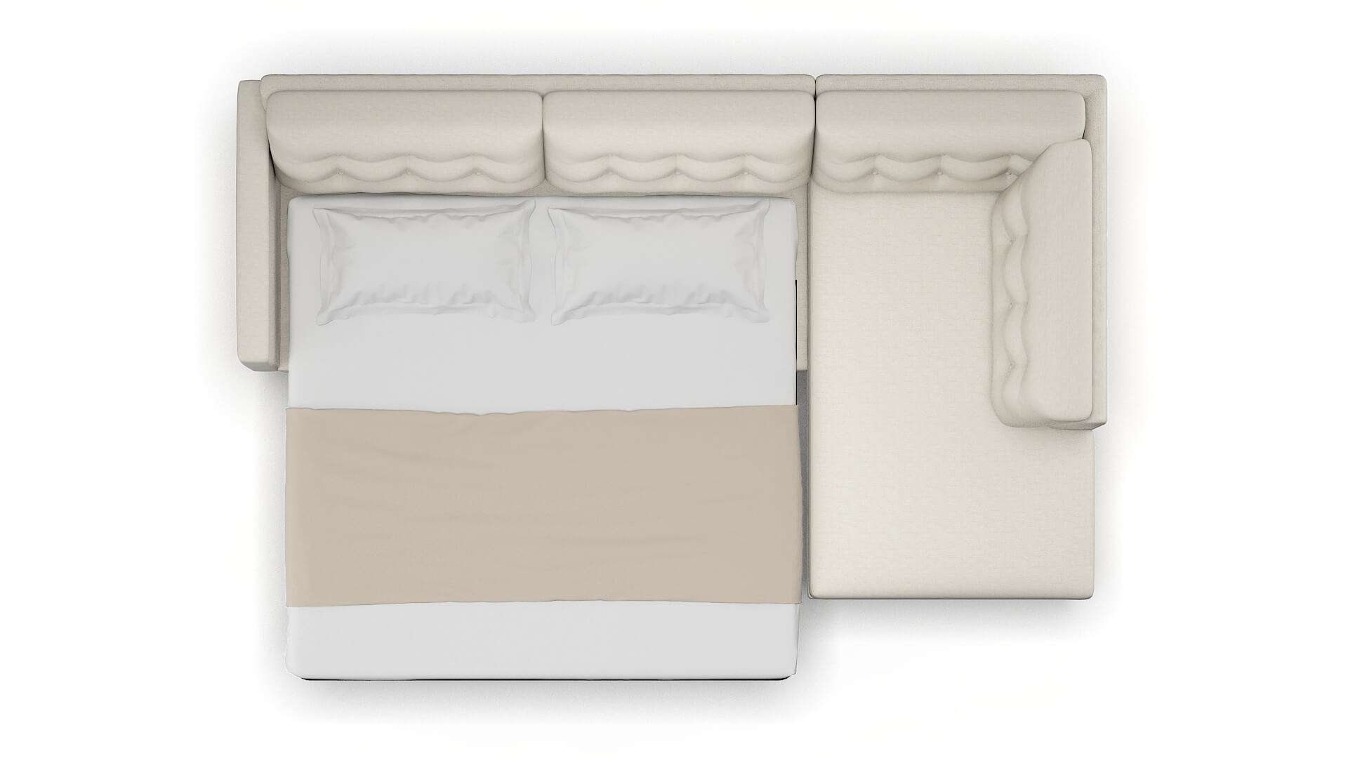 Turin Venus Cream Panel Sleeper Espresso legs 3