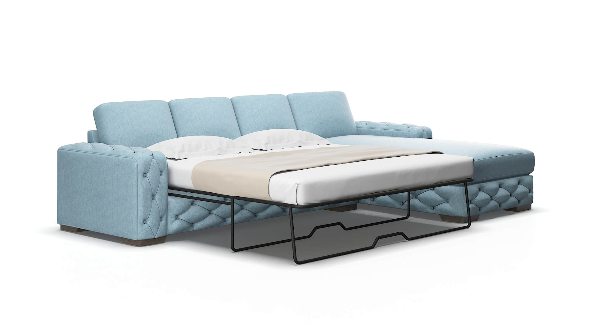 Windsor Atlas turquoise Panel sleeper Espresso Legs  2