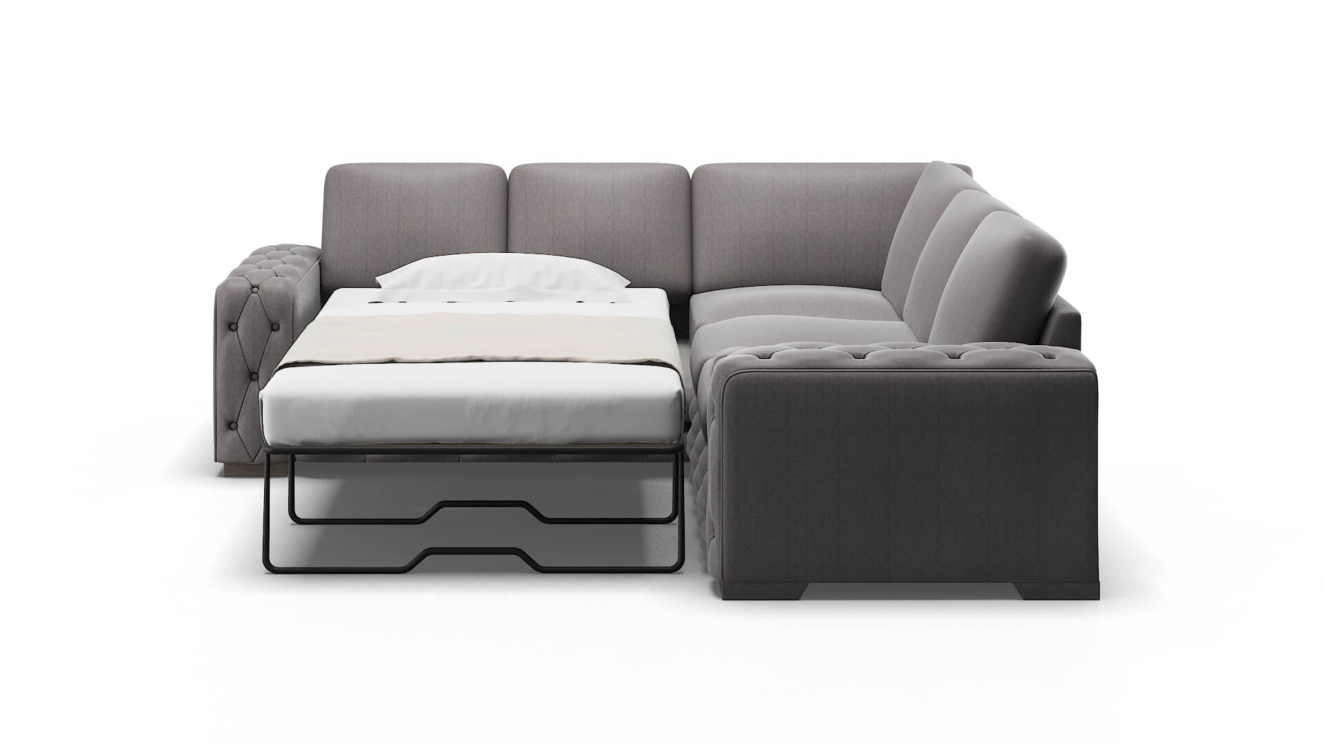 Windsor Atlas_plz Silver Sectional Sleeper Espresso legs 1