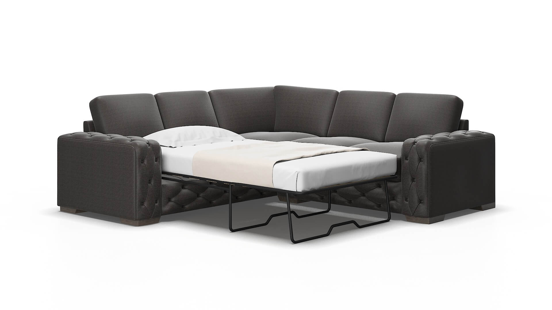 Windsor Avenger Denim Sectional Sleeper espresso legs 2