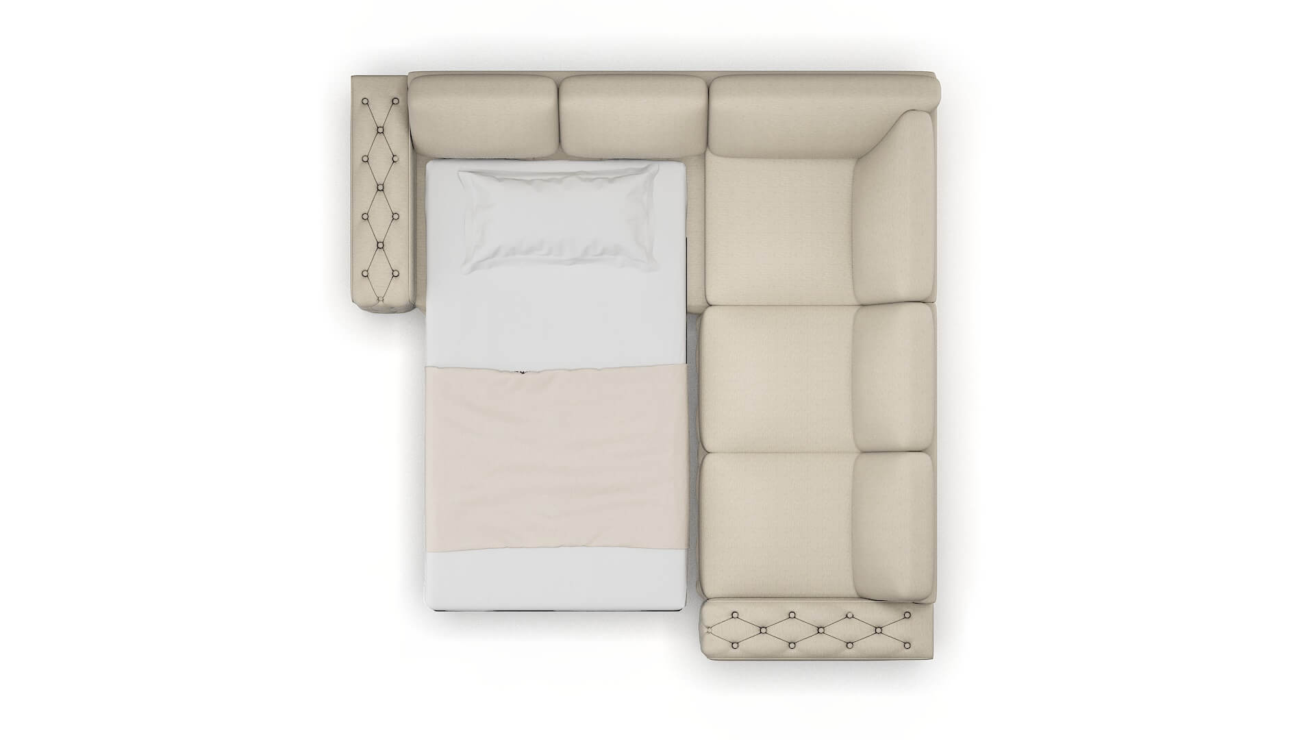 Windsor Avenger Pumice Sectional Sleeper Espresso legs 3