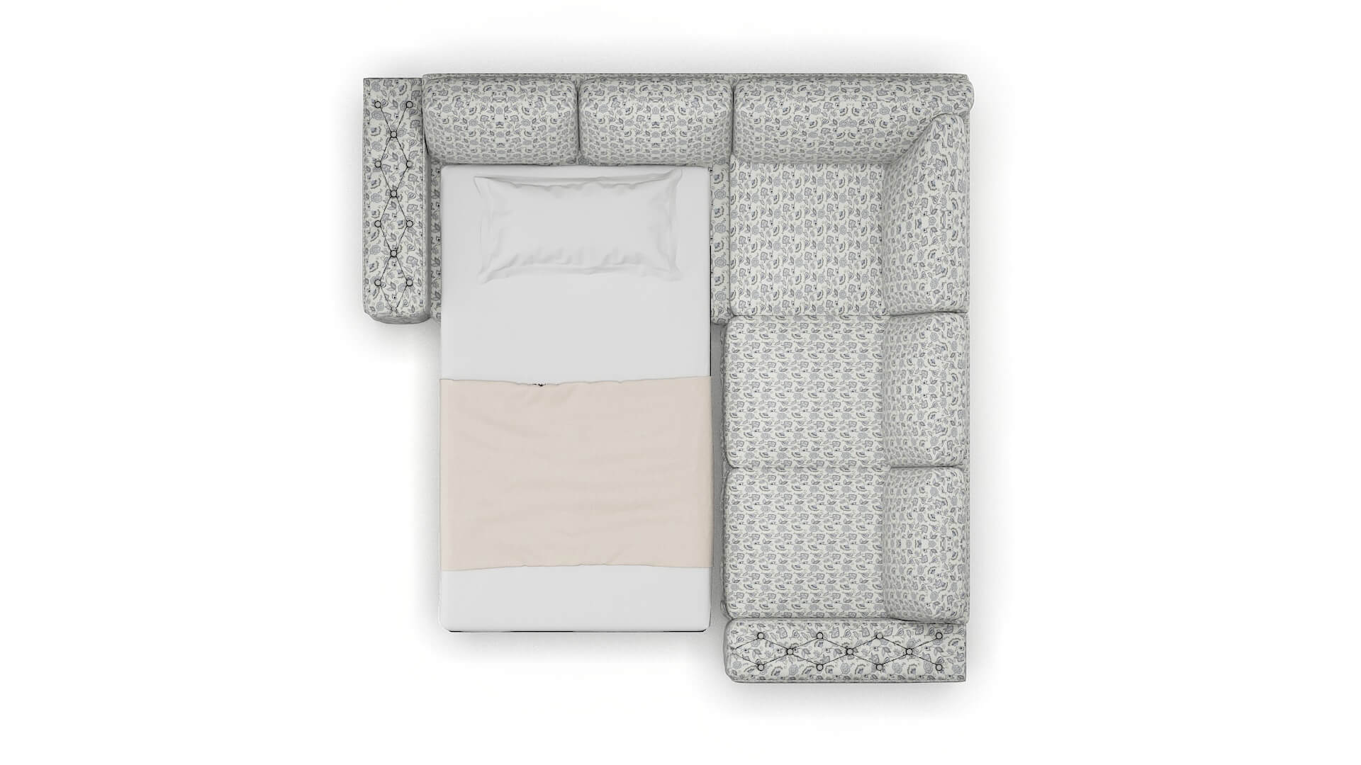 Windsor Avignon Sky Sectional Sleeper Espresso legs 3