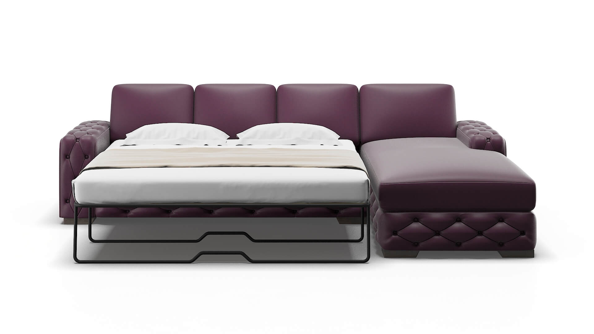 Windsor Bella Aubergine Panel Sleeper Espresso legs 1