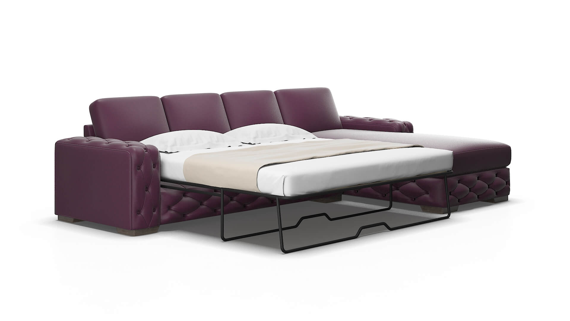 Windsor Bella aubergine Panel sleeper Espresso Legs  2