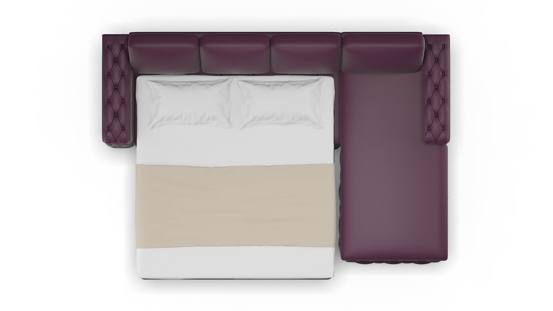 Windsor Bella Aubergine Panel Sleeper Espresso legs 3