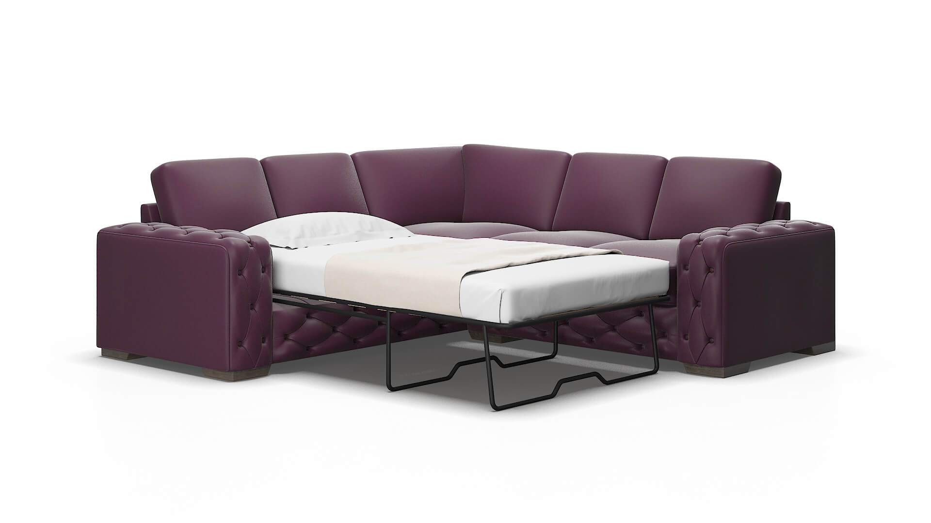 Windsor Bella aubergine Sectional sleeper Espresso Legs  2