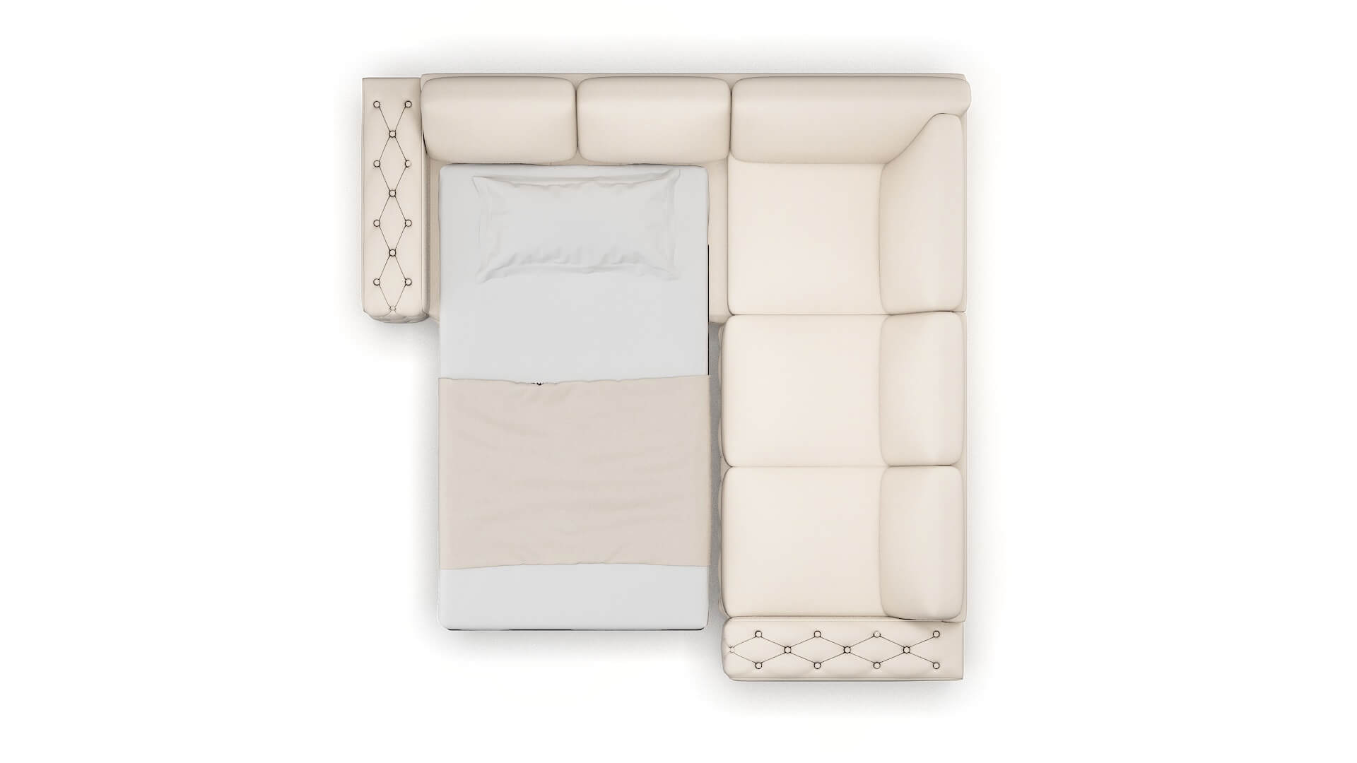 Windsor Bella Buckwheat Sectional Sleeper Espresso legs 3