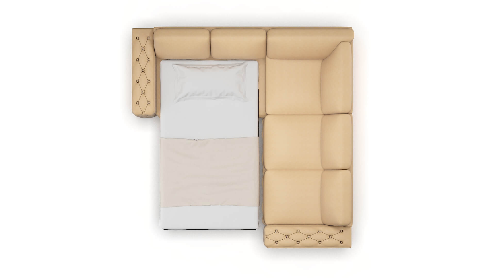 Windsor Bella Coffee Sectional Sleeper Espresso legs 3