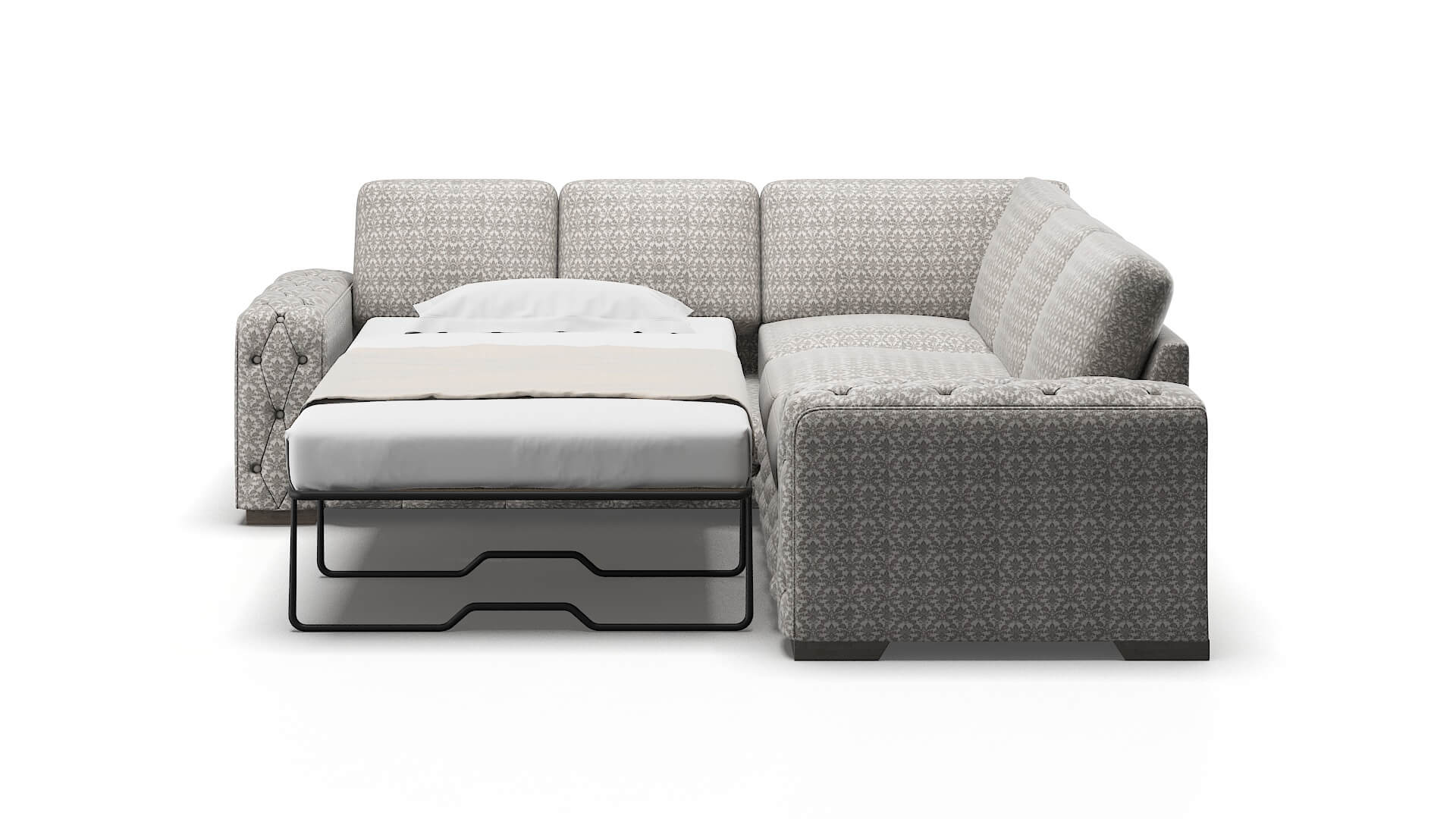 Windsor Bergamo Dove Sectional Sleeper Espresso legs 1