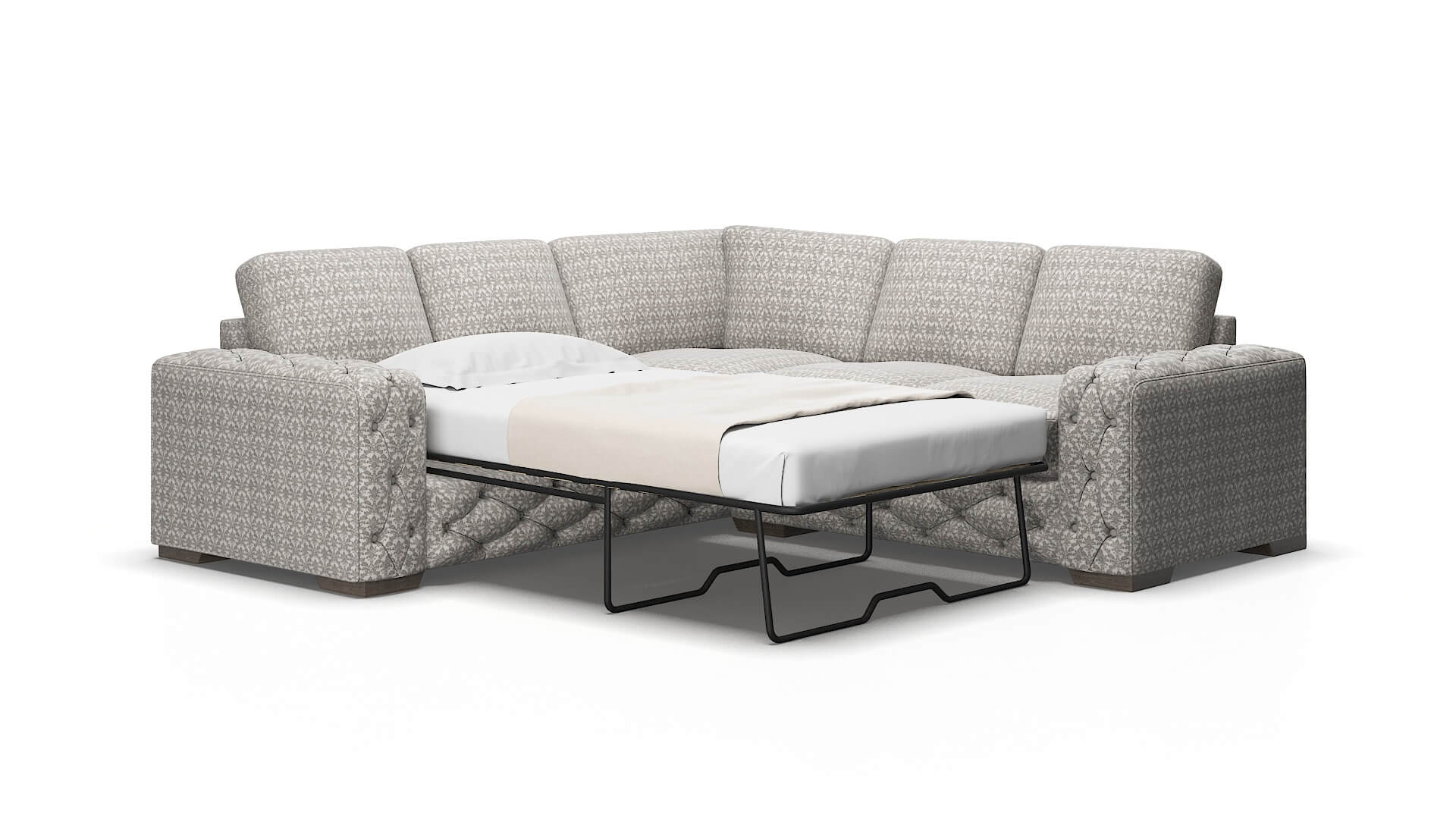 Windsor Bergamo dove Sectional sleeper Espresso Legs  2