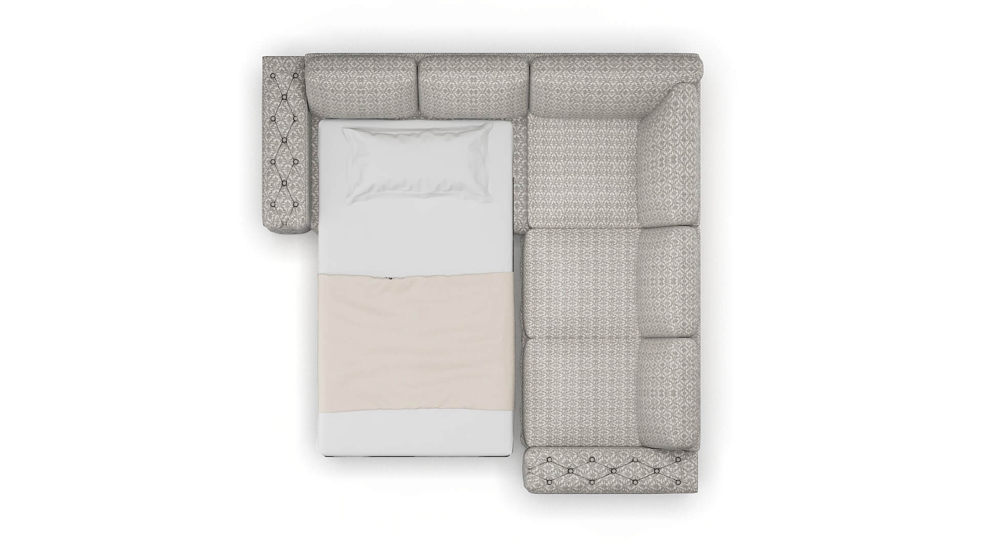 Windsor Bergamo Dove Sectional Sleeper Espresso legs 3