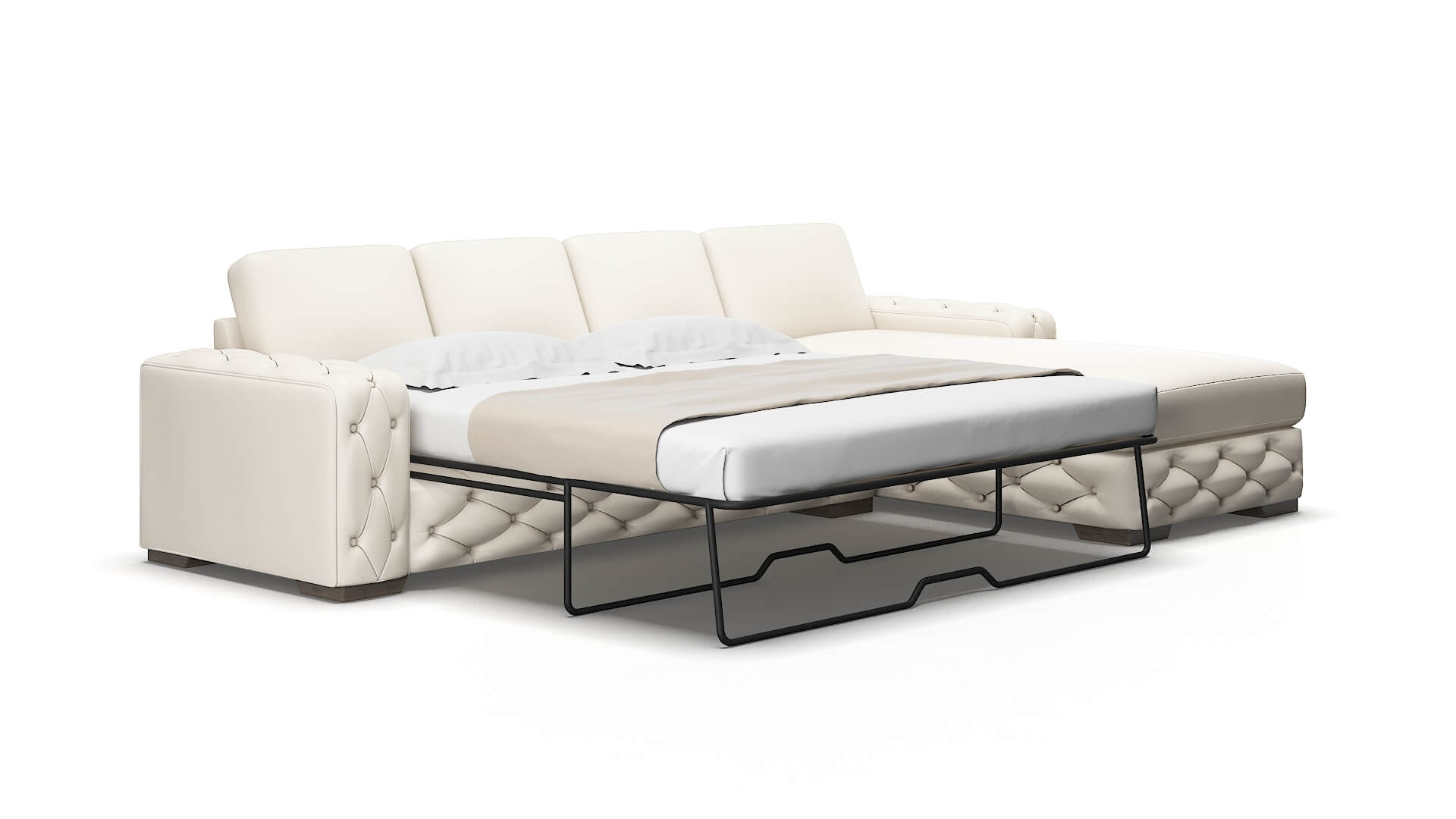 Windsor Blanche milky Panel sleeper Espresso Legs  2