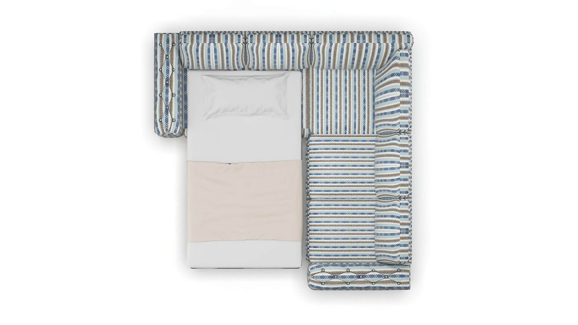 Windsor Bodhi Indigo Sectional Sleeper Espresso legs 3